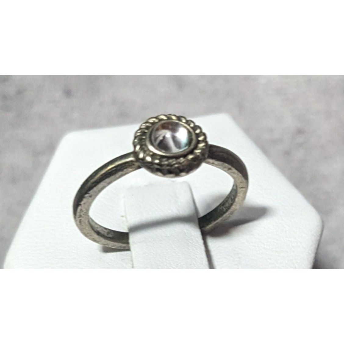 Other Minimalist Silver Tone Ring With Clear Cabochon Size 7 Size ONE SIZE - 5 Thumbnail