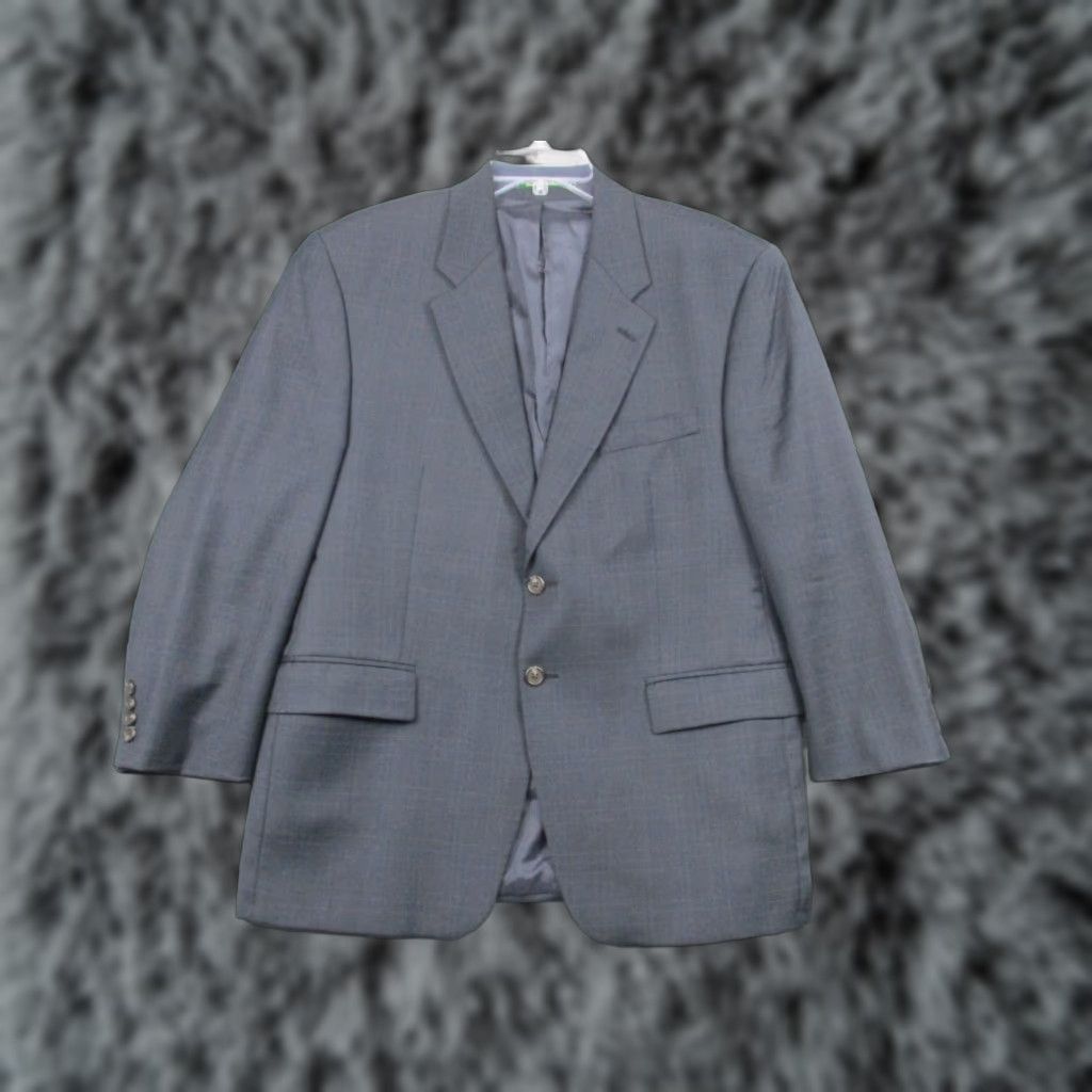 Ralph Lauren VINTAGE Lauren Ralph Lauren Sport Coat 42 Wool Cashmere Blazer Navy Plaid Stripe Blazer Mens 42 Wool Cashmere Navy Plaid Stripe Size 42R - 1 Thumbnail