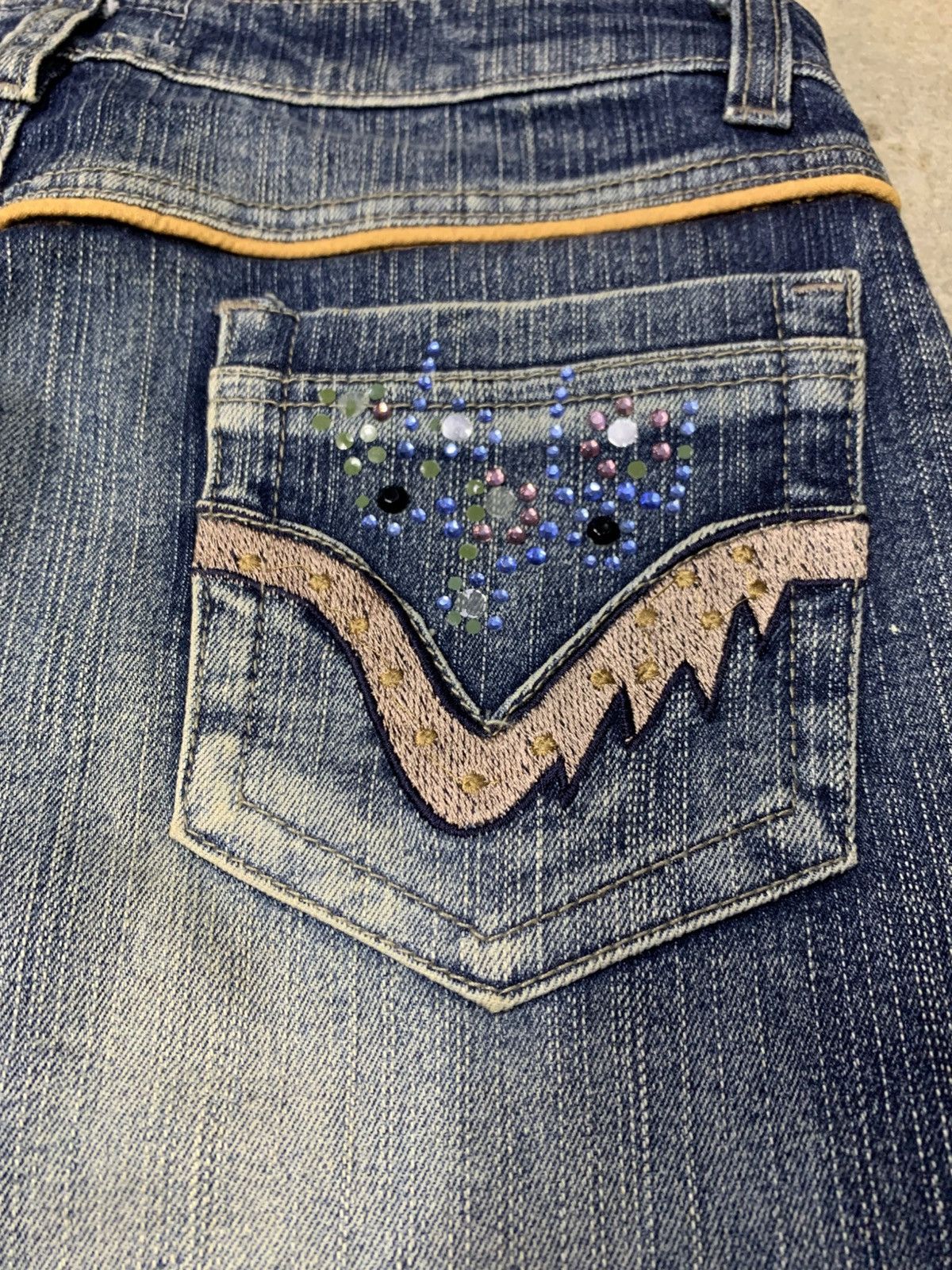 Japanese Brand × Vintage Flare denim X.F.Y.Y jean nice design Size 29" - 11 Thumbnail