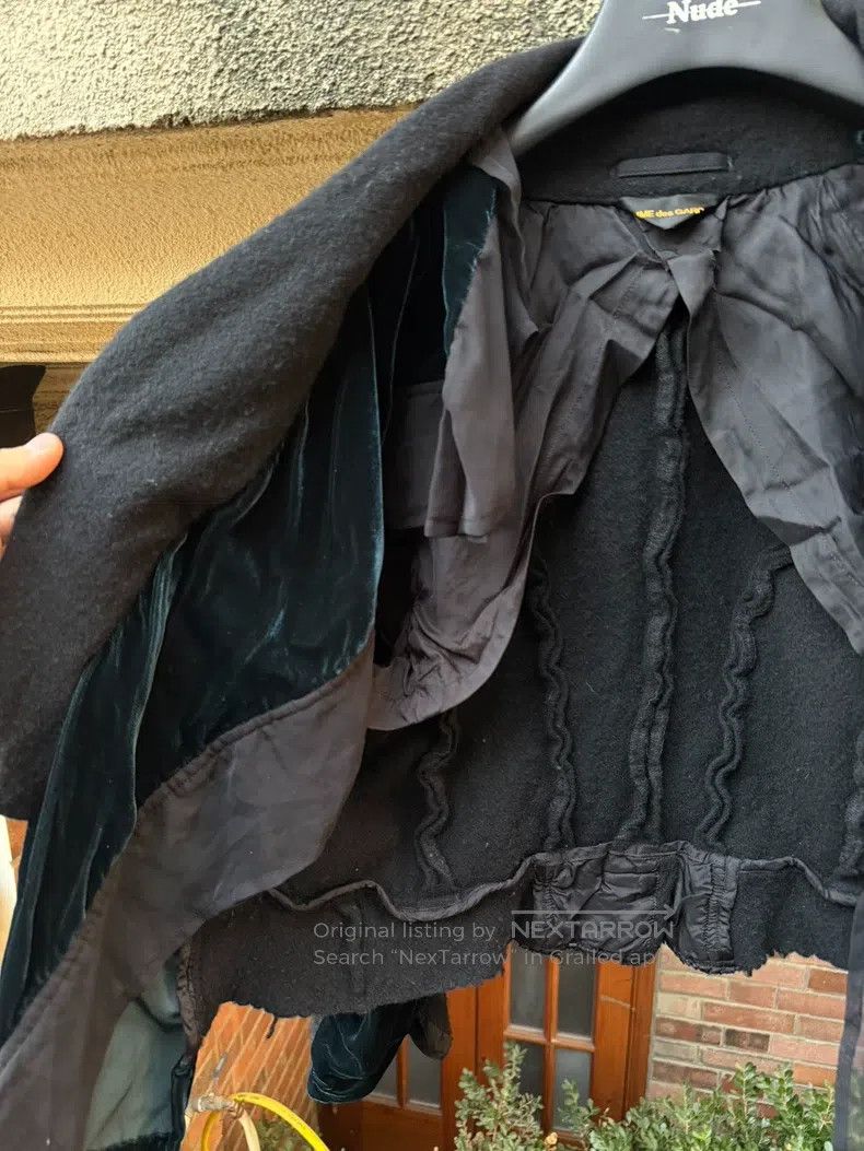 Comme des Garcons Comme Des Garcons Dark Green Velvet Patchwork Cloak Jacket Size S / US 4 / IT 40 - 4 Thumbnail