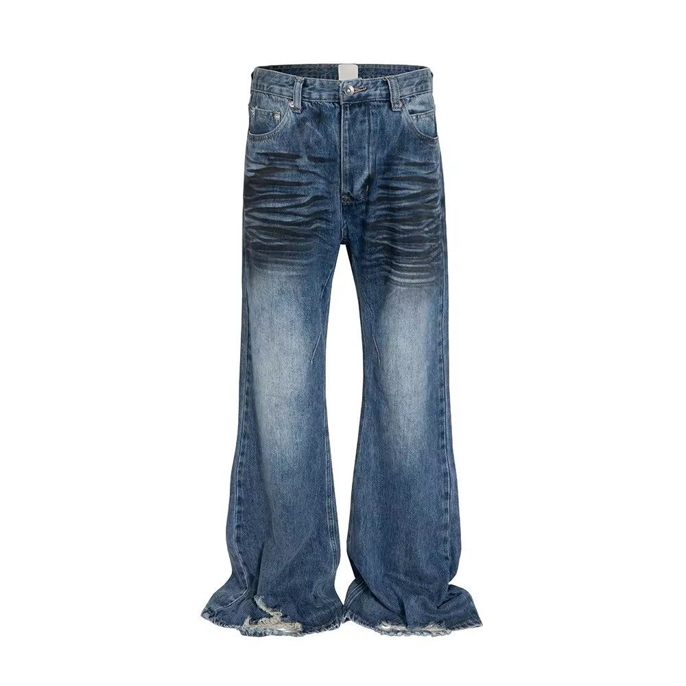 Jean Washed Blue Flare Jeans Size US 31 - 3 Thumbnail