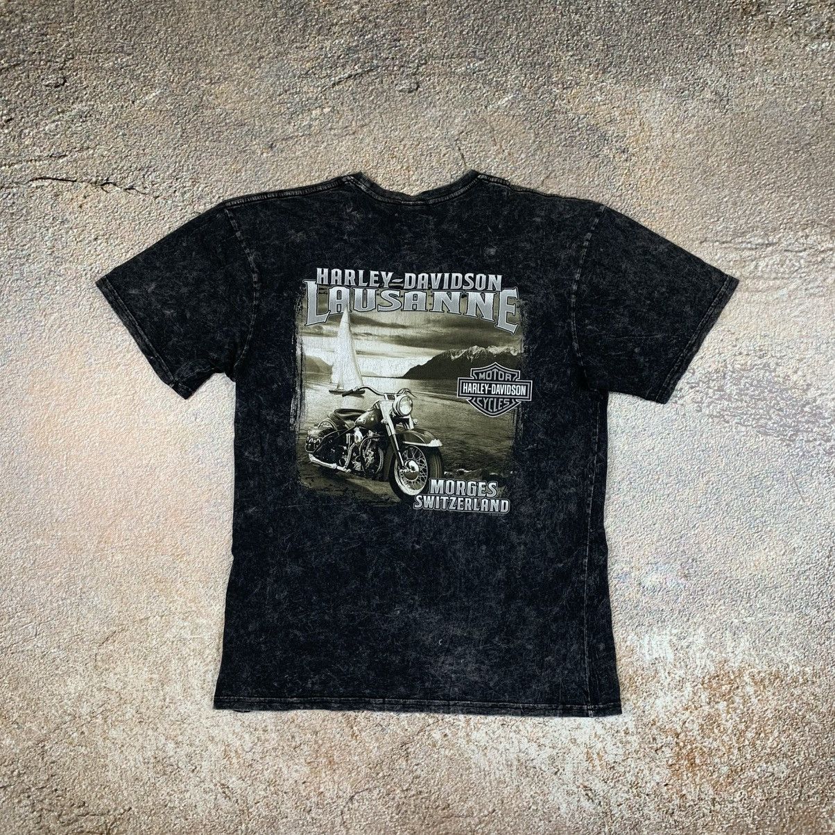 Harley Davidson × Vintage Harley Davidson Lausanne Motor Cycles Y2K streetwear T-shirt Size US L / EU 52-54 / 3 - 1 Thumbnail