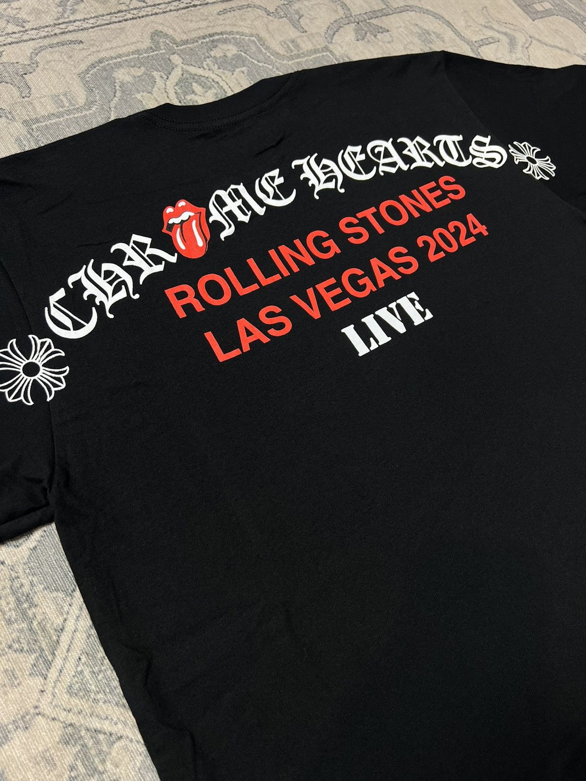 Chrome Hearts Chrome Hearts x Rolling Stones scroll Logo Tee | Grailed