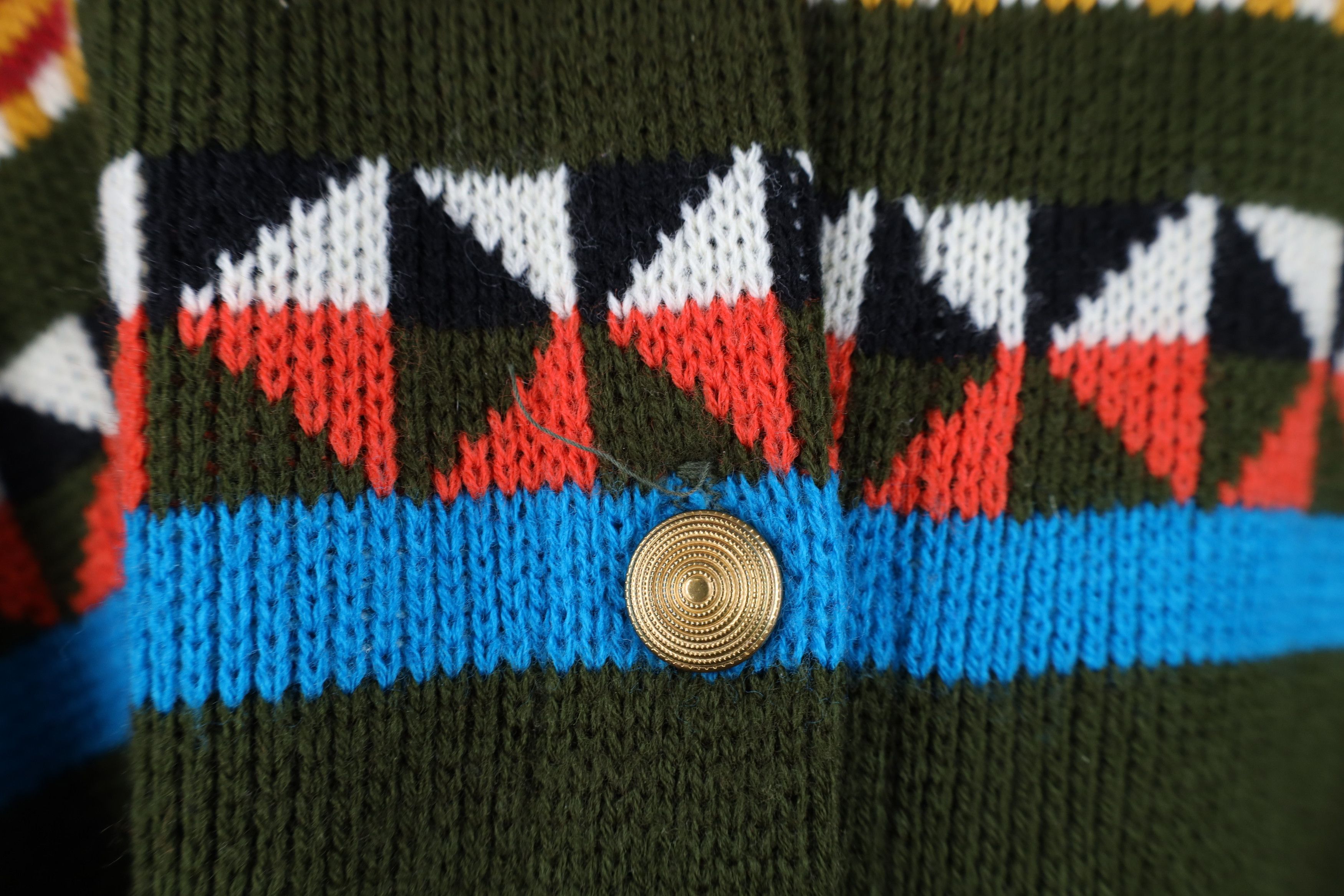 Vintage Vintage 80s Streetwear Geometric Knit Cardigan Sweater USA Size M / US 6-8 / IT 42-44 - 6 Thumbnail