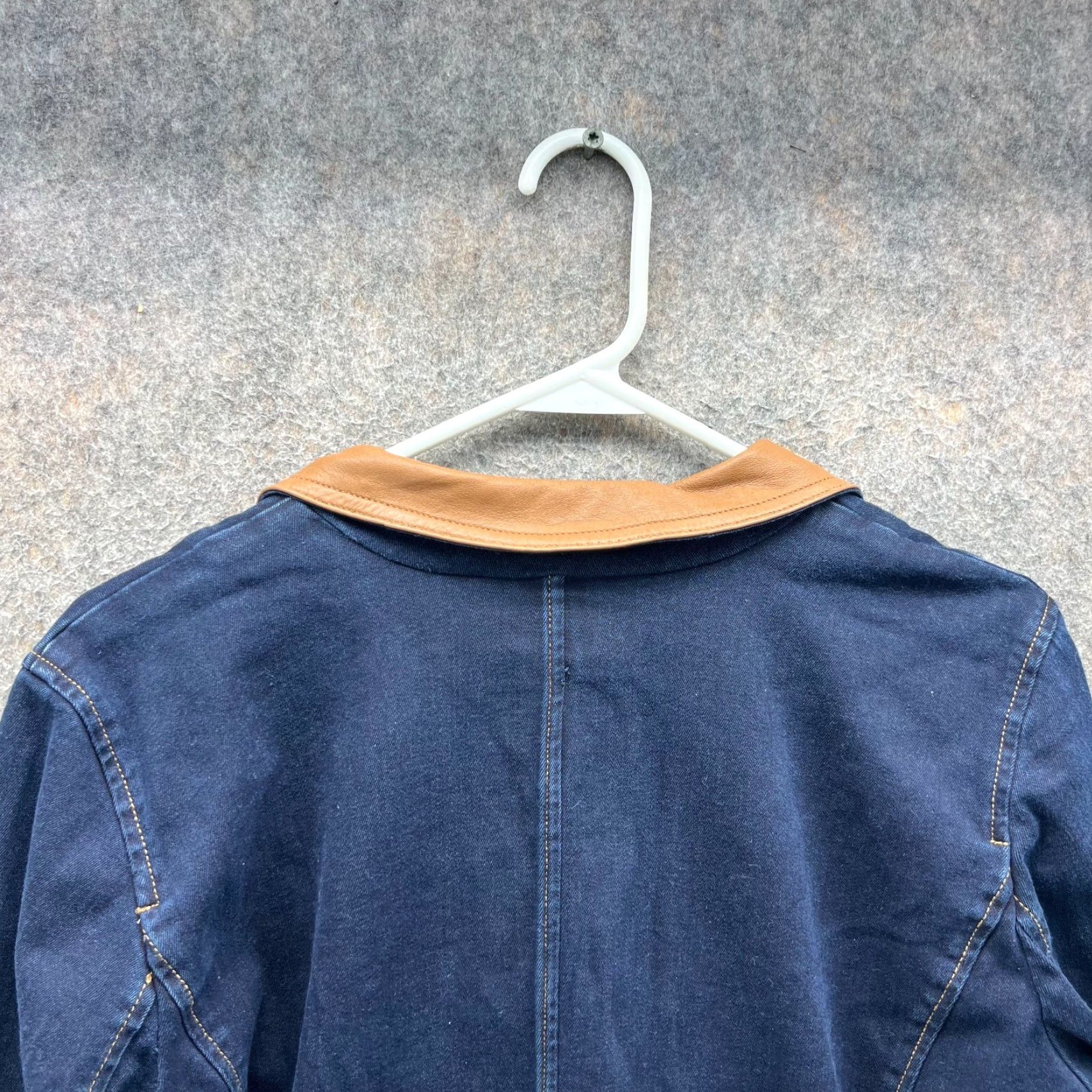 Ralph Lauren VINTAGE Ralph Lauren Blazer Women 14 Denim Blue Cotton Blend Cotton Lining Button Long Sleeve Casual Party/Cocktail Travel Size XL / US 12-14 / IT 48-50 - 3 Thumbnail