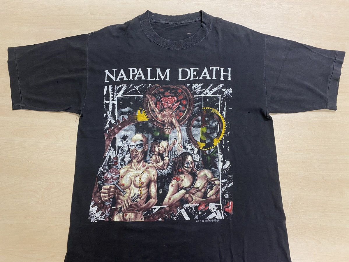 T-shirt Vintage Napalm Death - Motif Graphique Rétro Des Années 2000, Taille L Noir