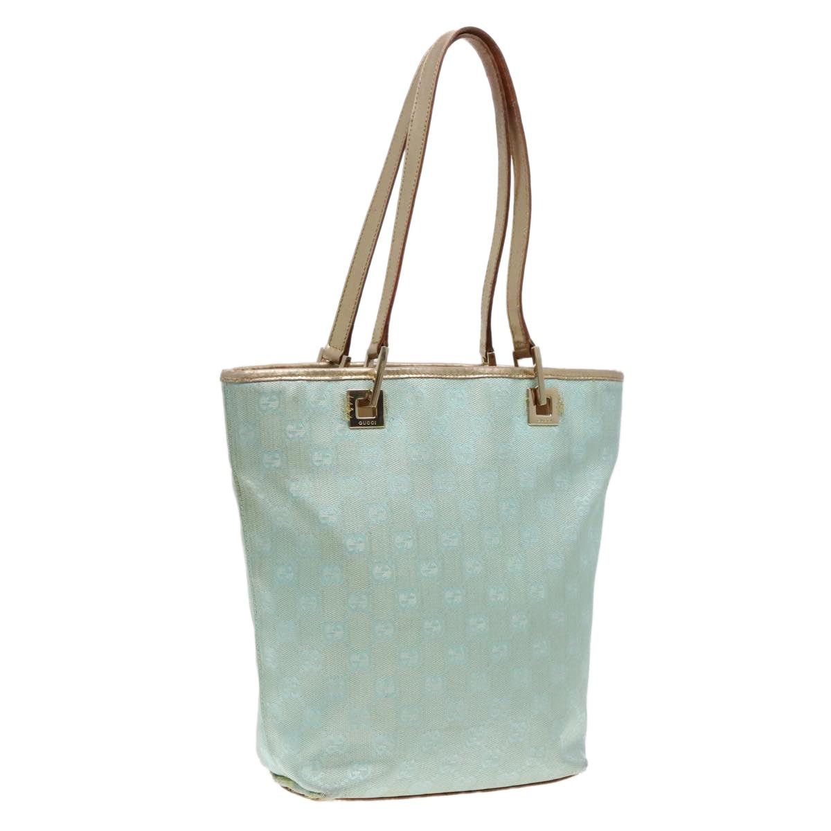 Gucci GUCCI GG Canvas Tote Bag Light Blue Gold 002 002 Size ONE SIZE - 1 Thumbnail