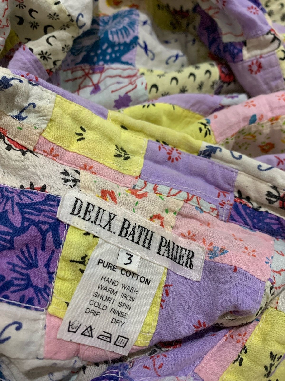 Comme des Garcons × Japanese Brand Vintage D.E.U.X. Bath Palier Patchwork Shirt Size US L / EU 52-54 / 3 - 6 Thumbnail