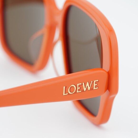 Loewe Loewe LW40134U 42E Sunglasses Orange Square Frame, Brown Size ONE SIZE - 6 Thumbnail