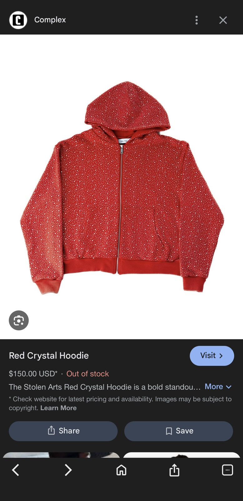 Stolen Arts Stolen Arts Red Crystal Hoodie Size US XL / EU 56 / 4 - 7 Thumbnail