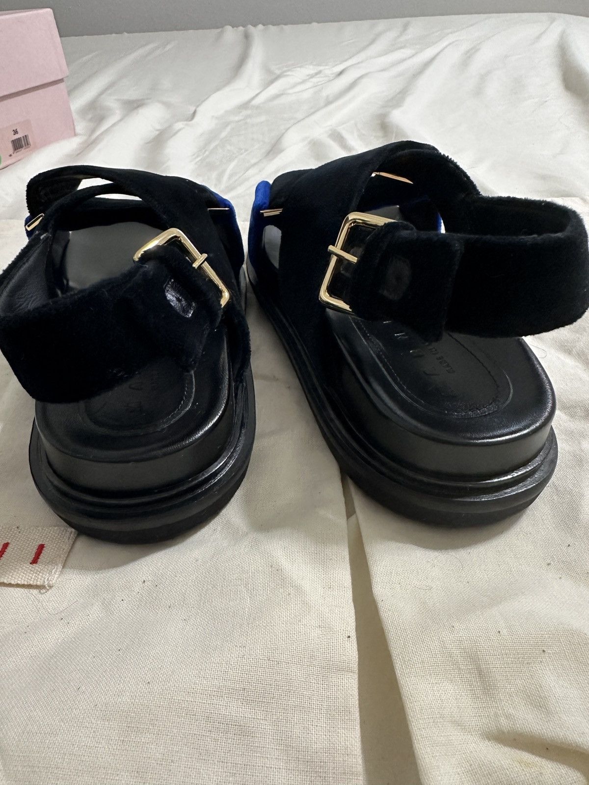 Marni Marni - Fussbett velvet black/blue women sandals size36 Size US 6 / IT 36 - 7 Thumbnail