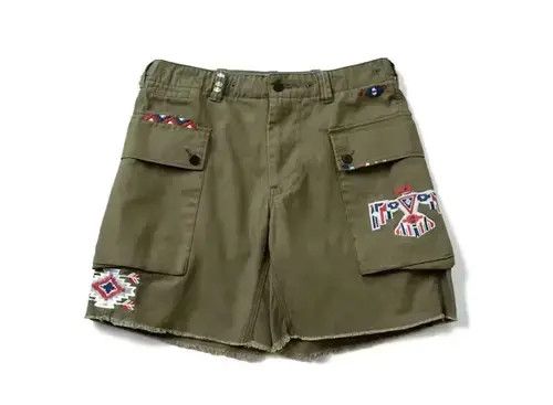 Other 21SS Tokyo Union Green Military Patchwork Shorts Size US 32 / EU 48 - 2 Thumbnail