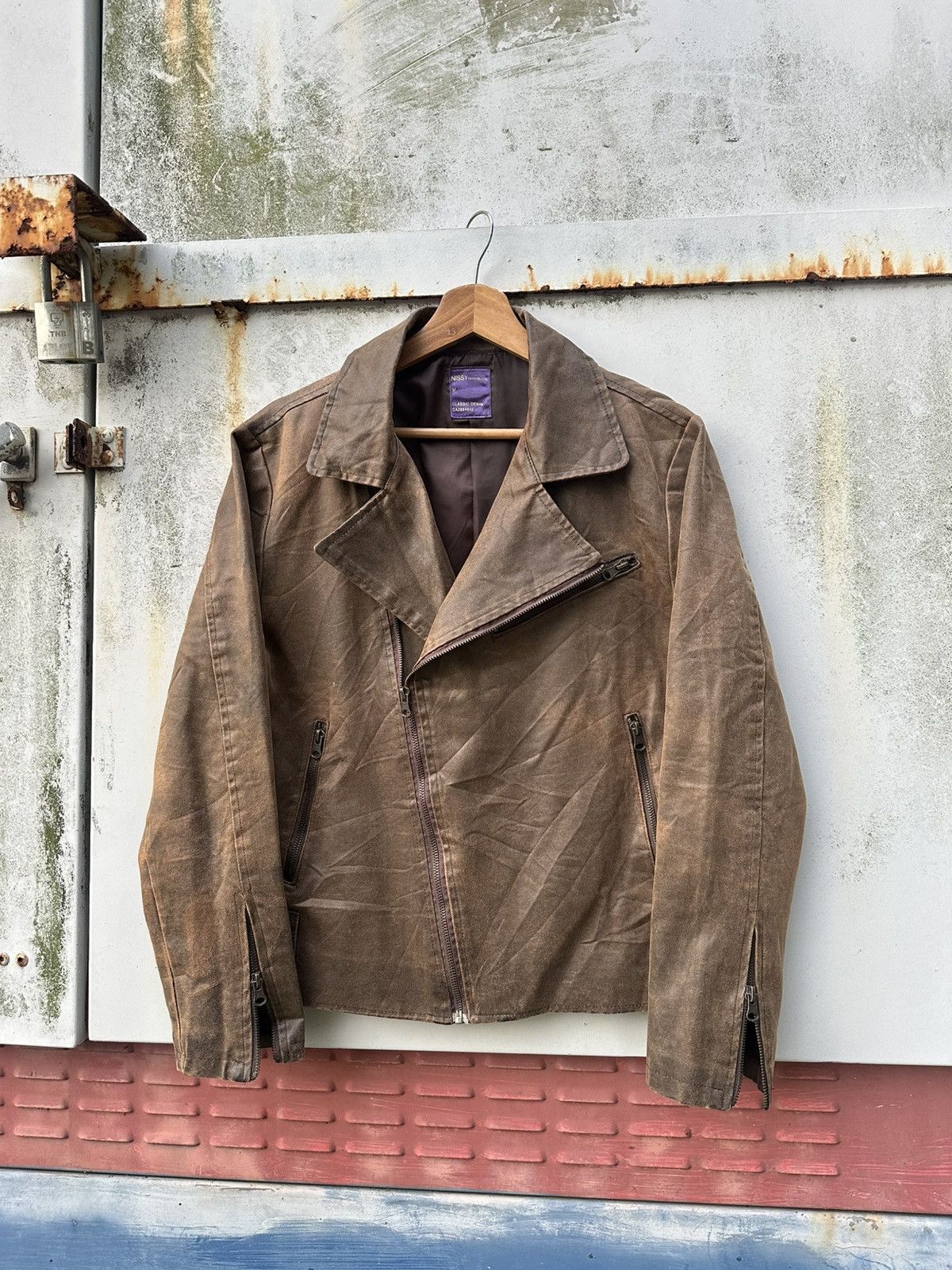 Vintage 👹Vintage Nissy Double Collar Brown Leather Jacket Size US M / EU 48-50 / 2 - 2 Thumbnail