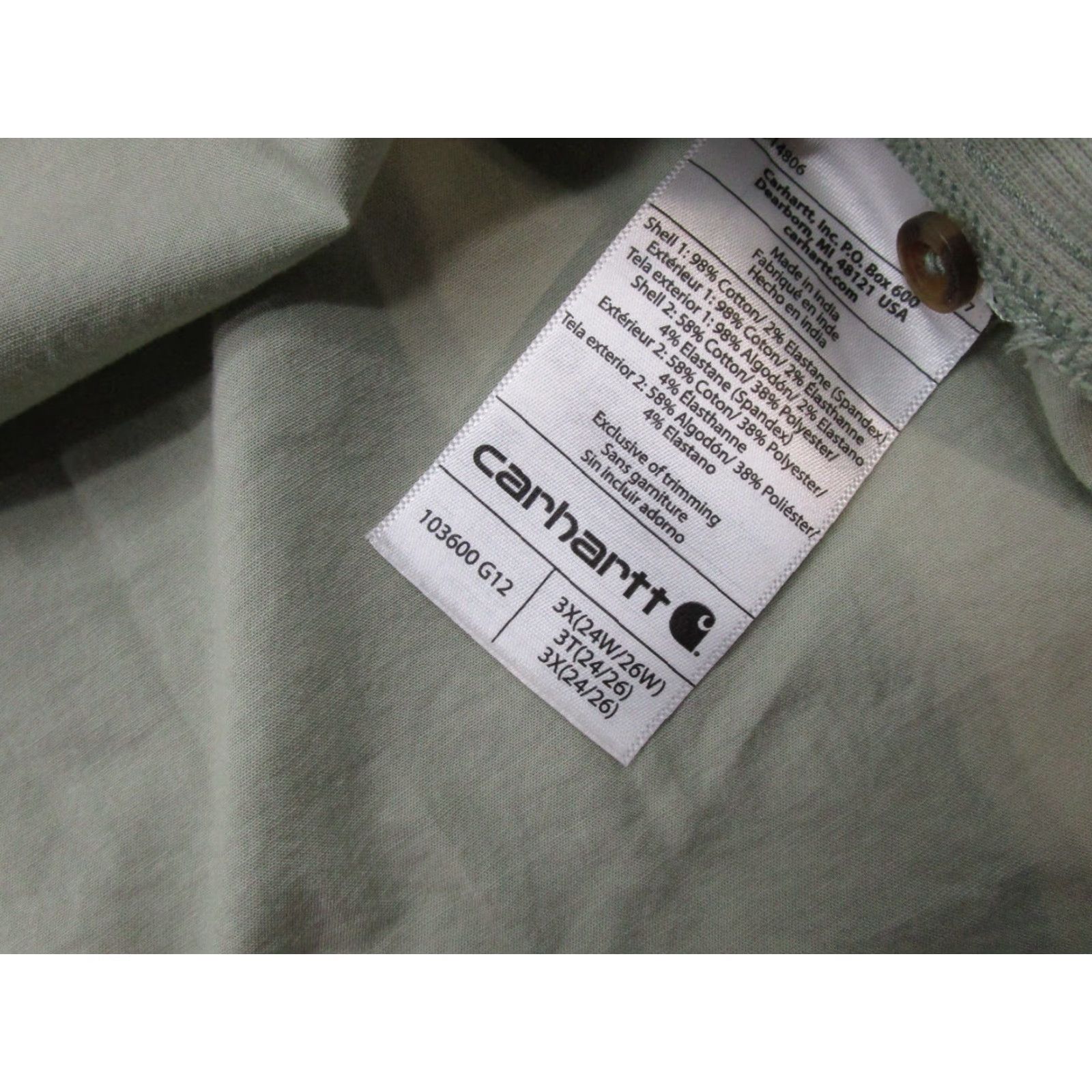Carhartt Carhartt Women's Button-Up Shirt Rugged Flex Bozeman 3X Green Casual Pockets All Seasons Outdoor Classic Workwear Vintage No Size XXL / US 16-18 / IT 52-54 - 4 Thumbnail