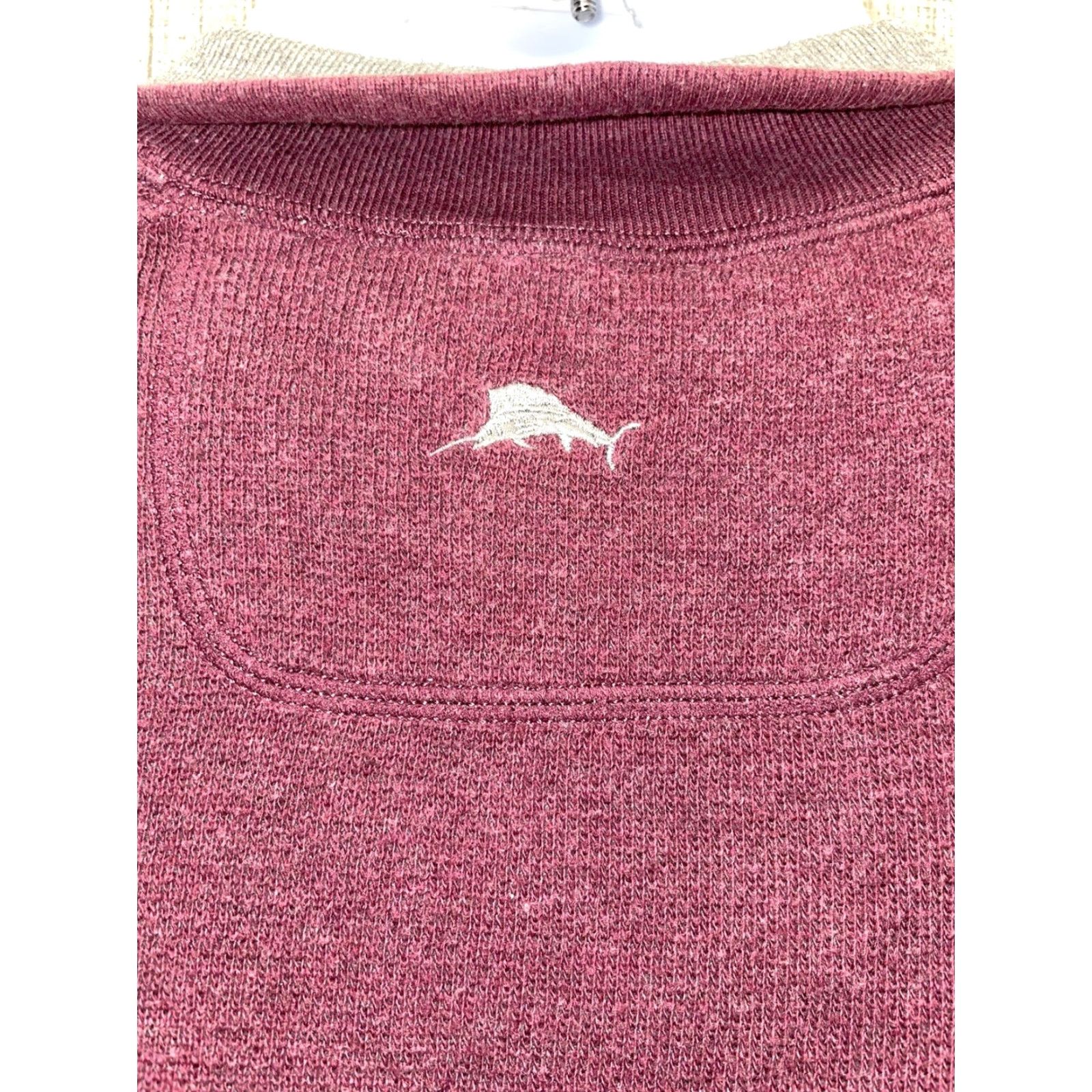 Tommy Bahama Tommy Bahama Half Zip Pullover L Mens 100% Cotton Light Maroon Red Zip Sweater Size US L / EU 52-54 / 3 - 7 Thumbnail