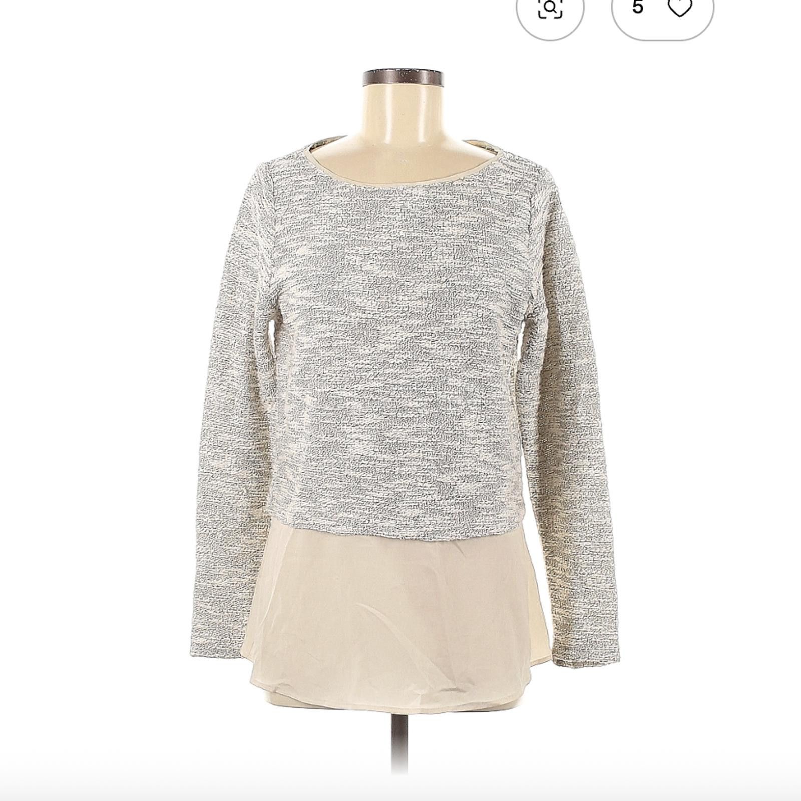 Other White House Black Market Gray Long Sleeve Top Size M Size M / US 6-8 / IT 42-44 - 1 Thumbnail