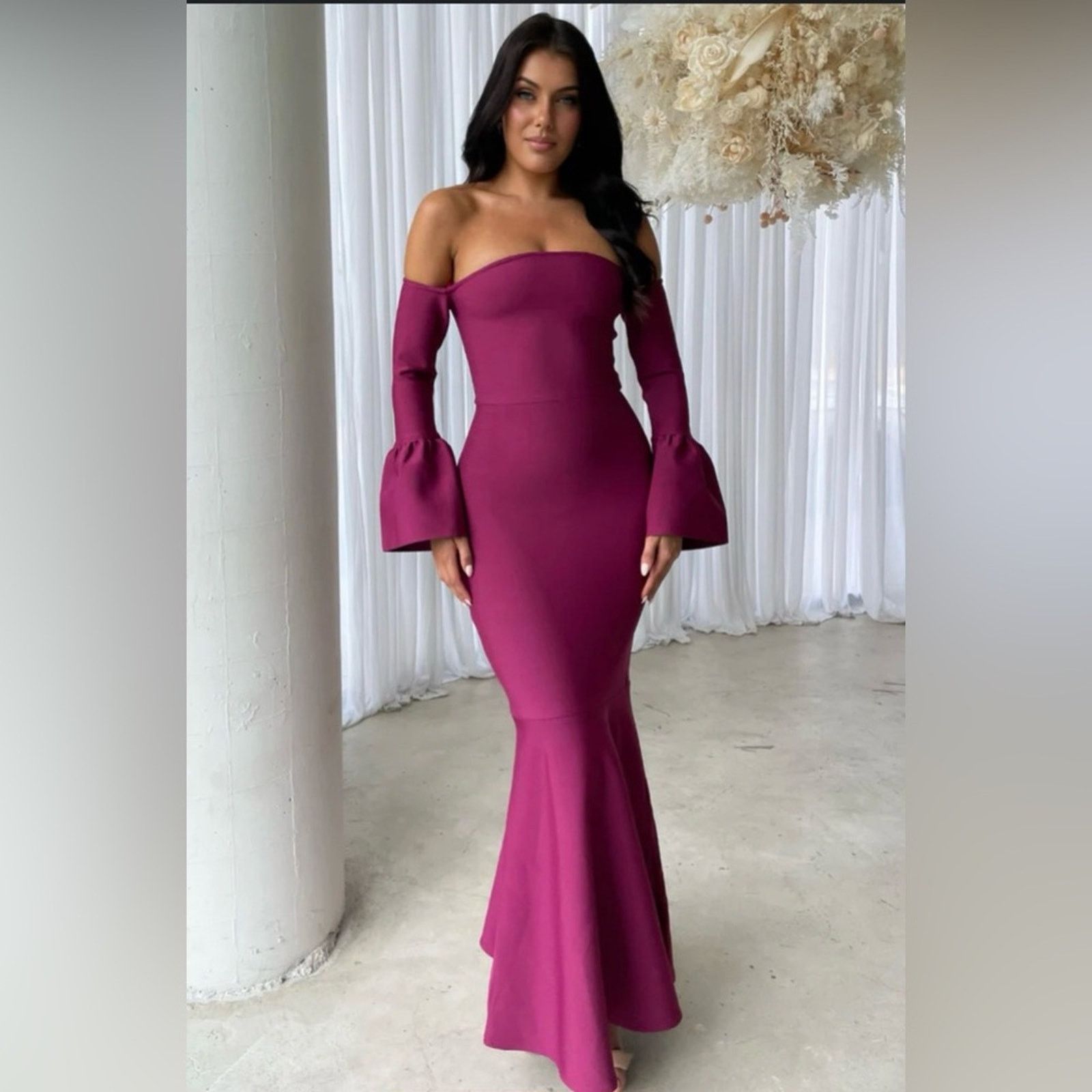 ELLIATT NWT Elliatt $220 Off-Shoulder Wine Dress Size Small Size S / US 4 / IT 40 - 1 Thumbnail