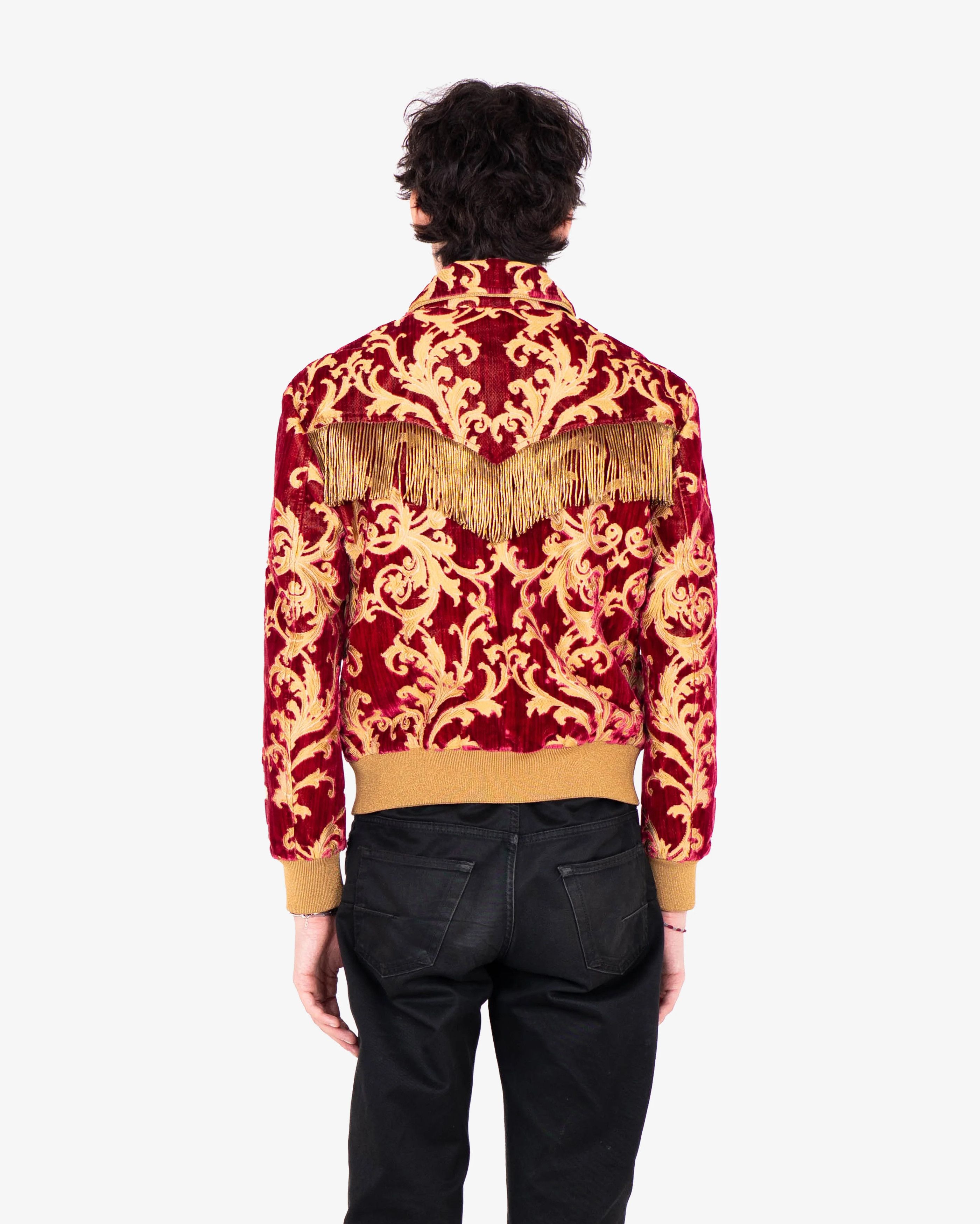 Saint Laurent Paris Brocade Fringe Bomber Jacket (FW16) Size US M / EU 48-50 / 2 - 9 Thumbnail