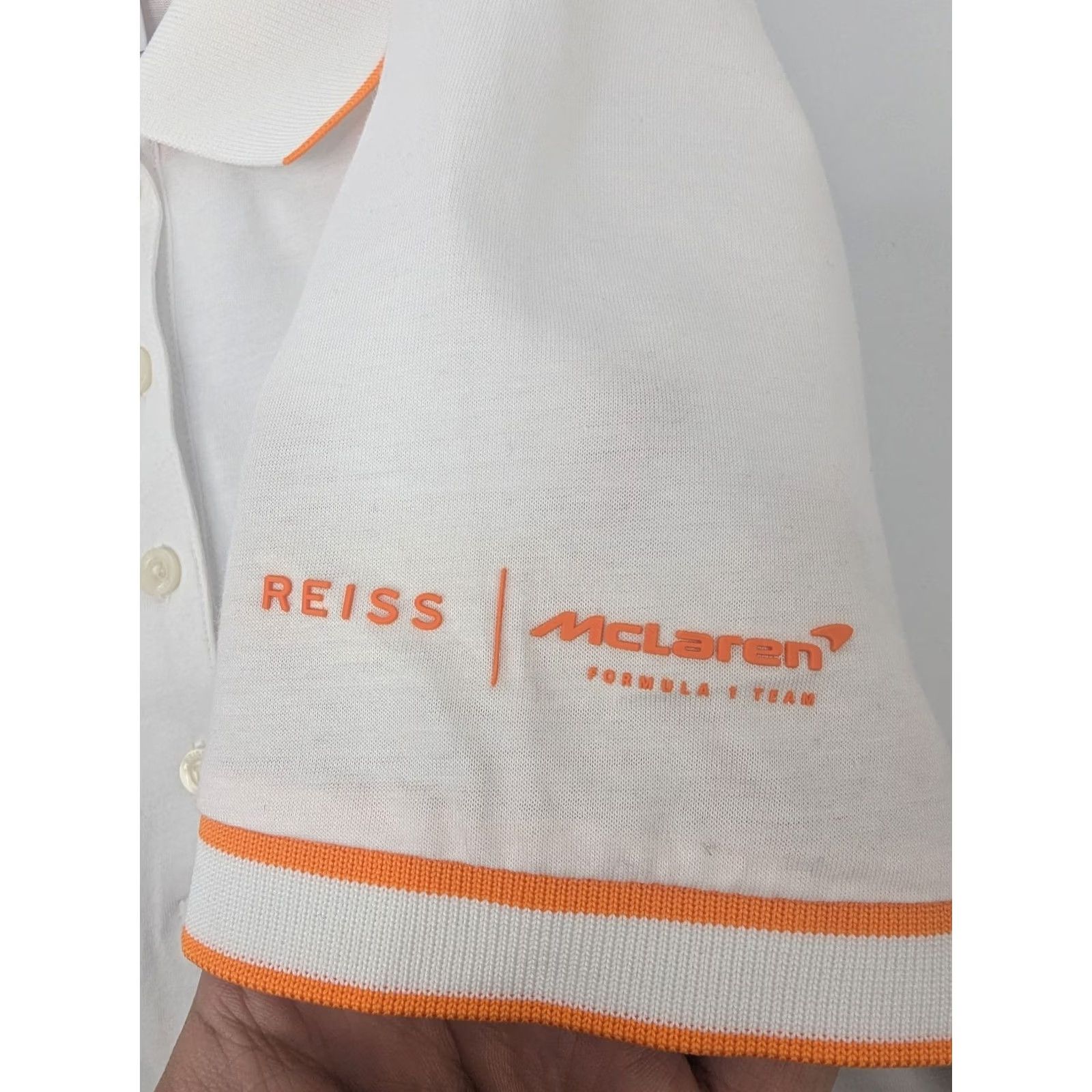 Reiss Reiss Polo Shirt McLaren Womans Medium White F1 Racing Team 100% Cotton Polyester Casual Activewear Womens Size M / US 6-8 / IT 42-44 - 7 Thumbnail