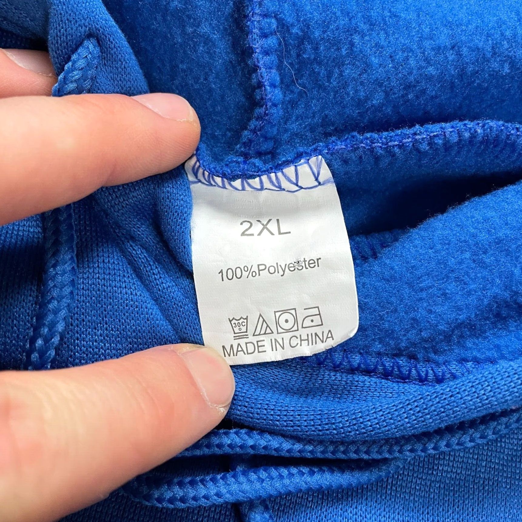 Vintage Unbranded Hoodie Sweatshirt Unisex 2XL Royal Blue Fleece Drawstring Pullover Size US XXL / EU 58 / 5 - 4 Thumbnail