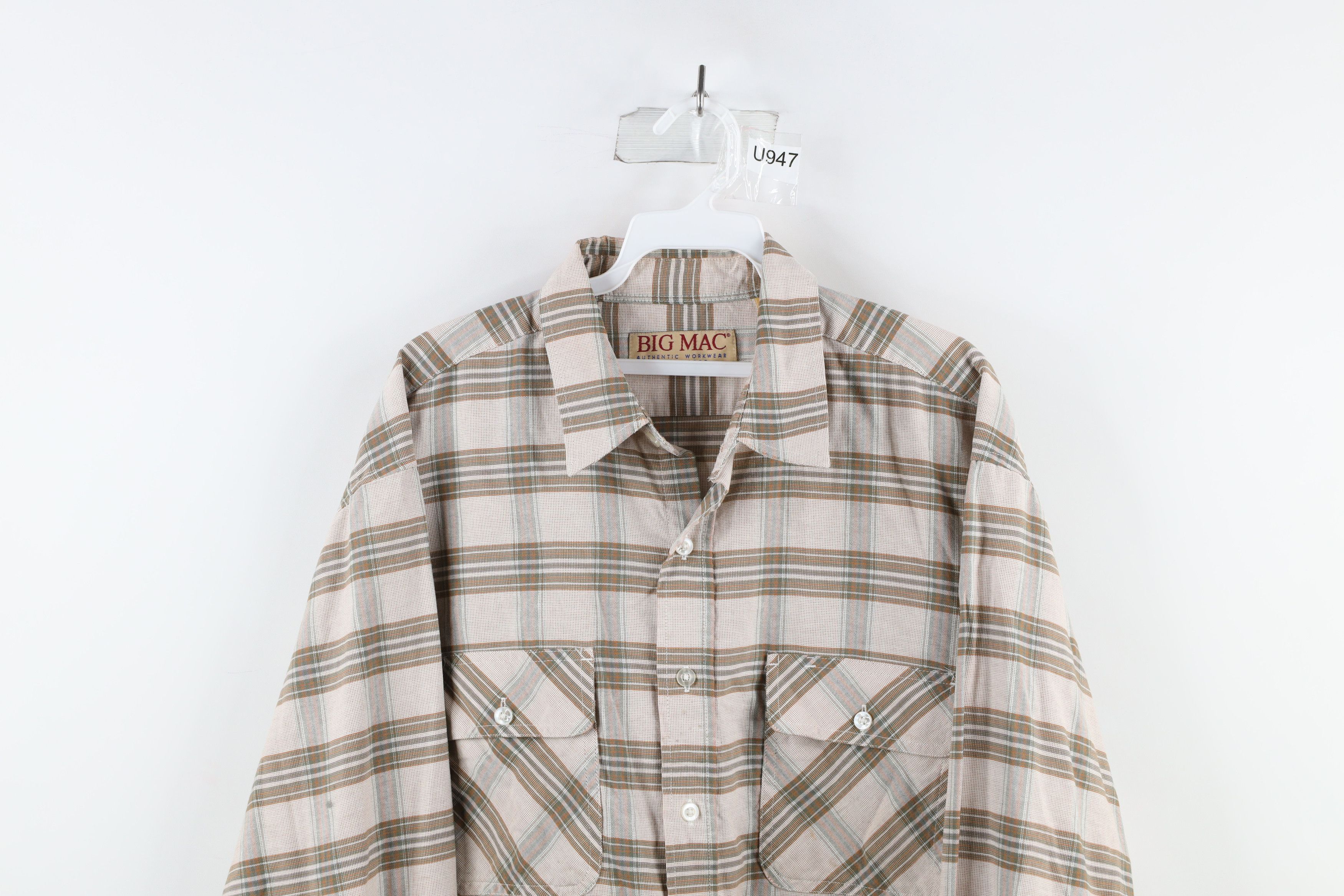 Big Mac Vintage 90s Big Mac Collared Work Button Shirt Plaid Size US L / EU 52-54 / 3 - 2 Thumbnail
