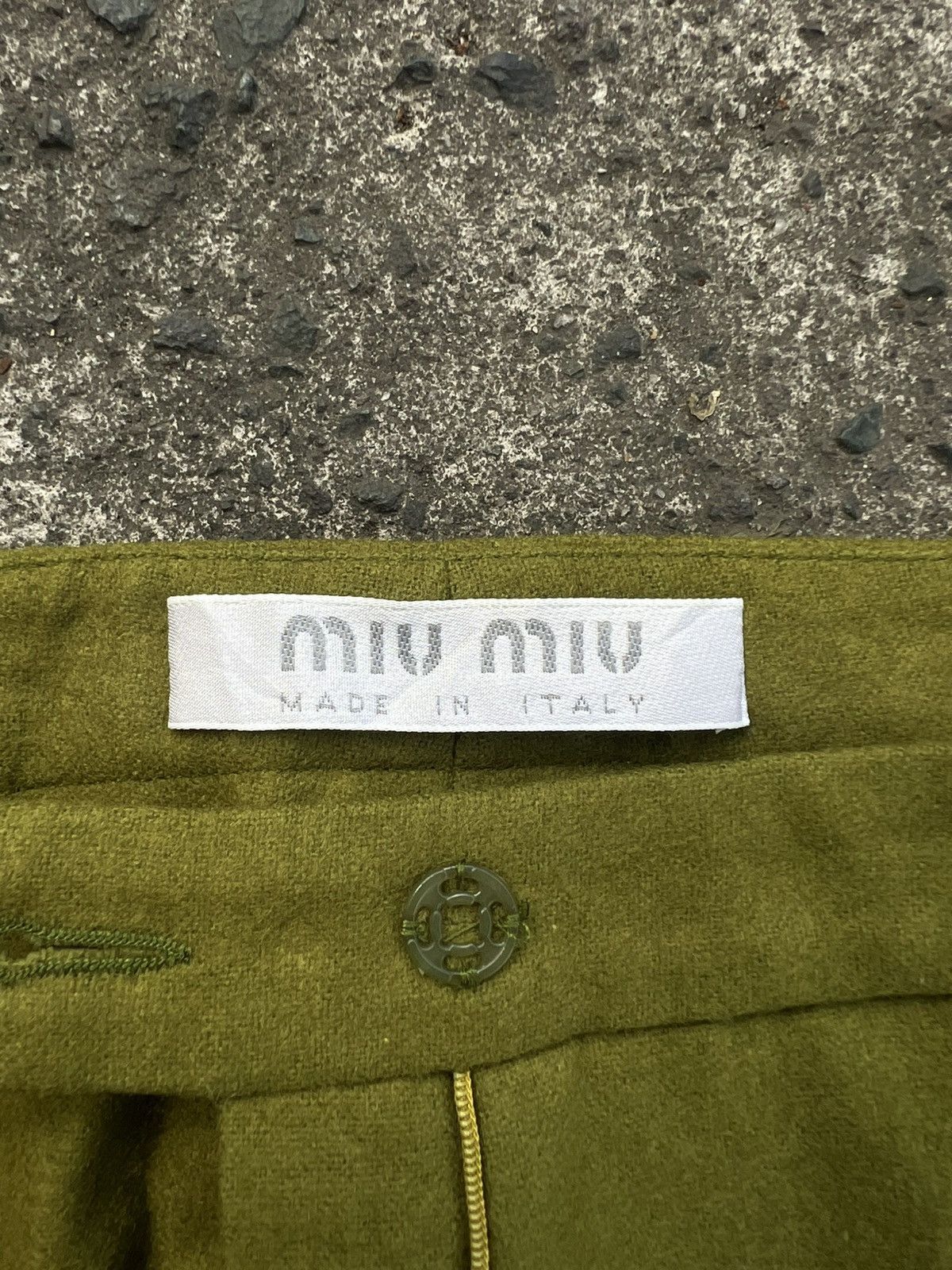 Miu Miu Miu miu FW/99 - Boiled Wool Utility Trouser - Moss Green Size 27" / US 4 / IT 40 - 8 Thumbnail