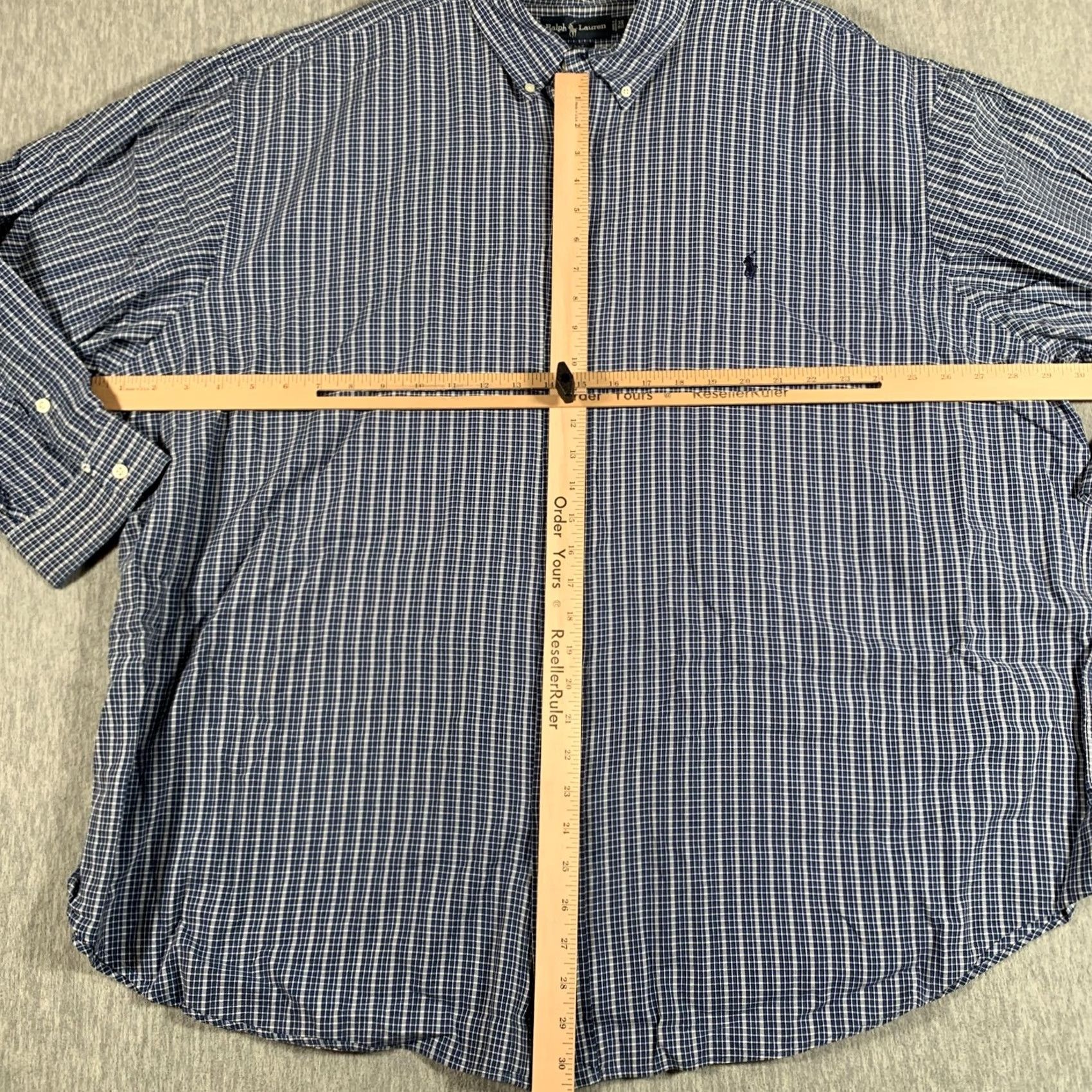 Ralph Lauren Ralph Lauren Blake Shirt Mens Big 3X Blue Check Button Down Long Sleeve Cotton Size US XXL / EU 58 / 5 - 6 Thumbnail