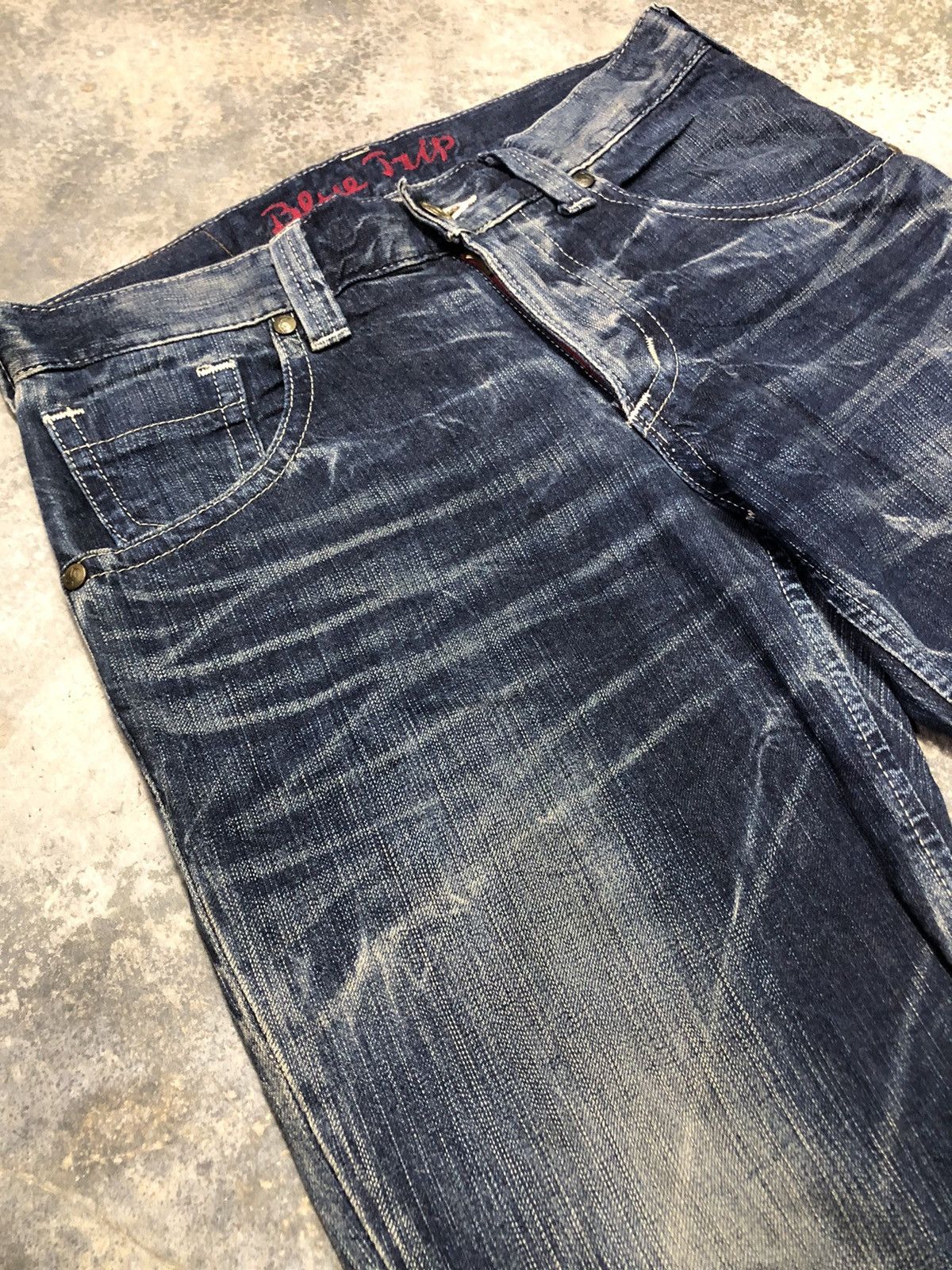 Hysteric Glamour × Japanese Brand Edwin Blue Trip Leg Twisted Washed Denim Size US 34 / EU 50 - 15 Thumbnail