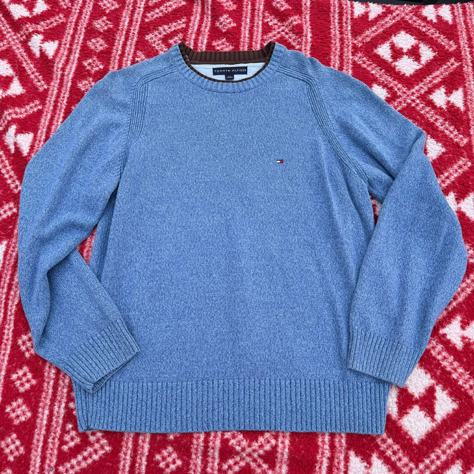 Tommy Hilfiger Tommy Hilfiger Men's Large Crewneck Sweater XL Blue Size US XL / EU 56 / 4 - 4 Thumbnail