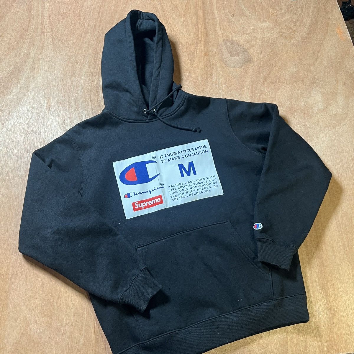 Champion × Supreme Supreme x Champion Label Hoodie | Grailed