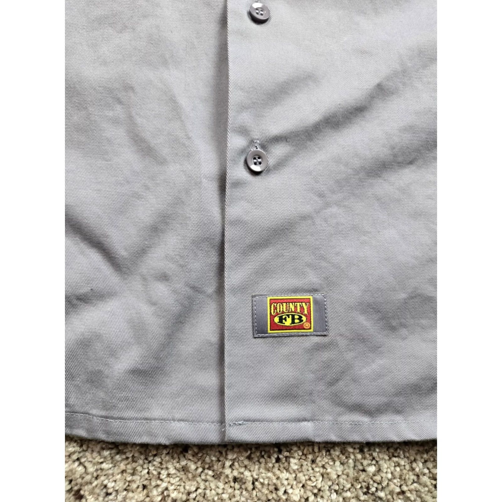 Vintage FB County Work Shirt Mens XL Gray Long Sleeve Heavyweight Twill Button Up Size US XL / EU 56 / 4 - 3 Thumbnail