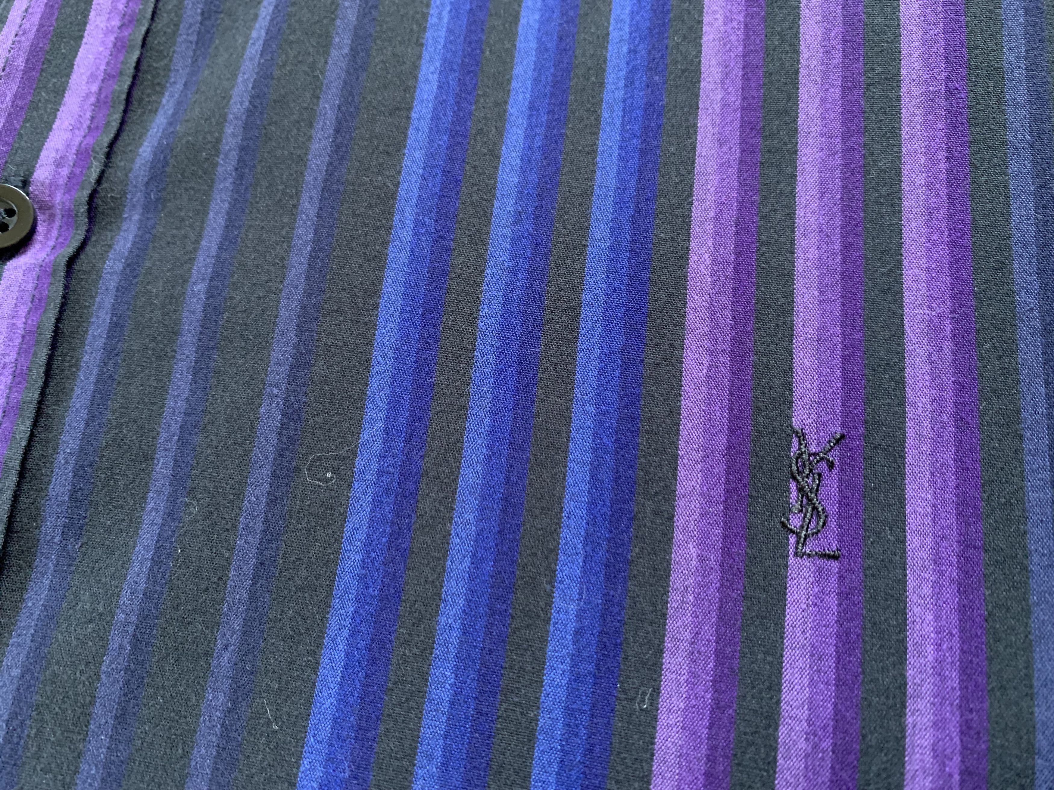 Yves Saint Laurent Vintage Yves Saint Laurent Stripe Long Sleeve Shirt Size US XXL / EU 58 / 5 - 5 Thumbnail