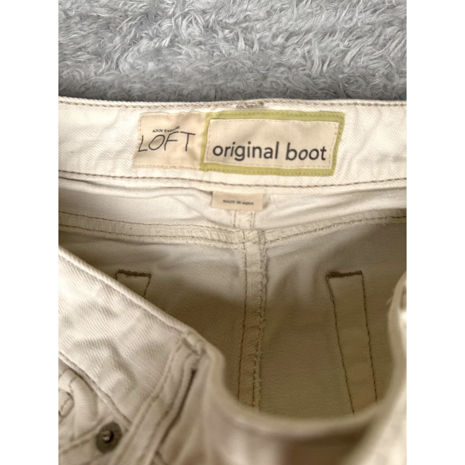 Loft VINTAGE Ann Taylor LOFT Jeans Womens 6 White Original Boot Bootcut Stretch Denim 30x32 Size 28" / US 6 / IT 42 - 6 Thumbnail