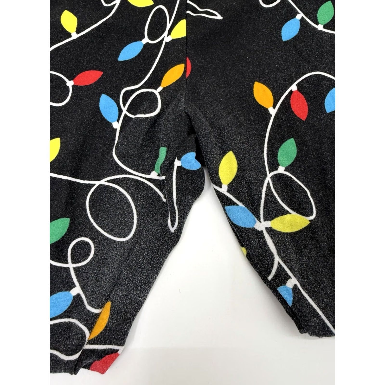 Vintage No Comment Ankle Womens XL Black Leggings Size Christmas Light String PullOn Size 40" / US 18 - 2 Thumbnail
