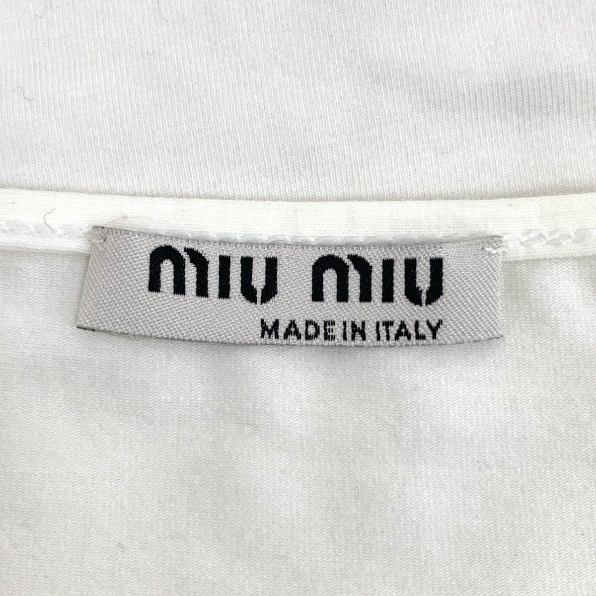 Miu Miu Miu Miu Striped Letter Intarsia Long Sleeve T-shirt K26WX Size S / US 4 / IT 40 - 6 Thumbnail