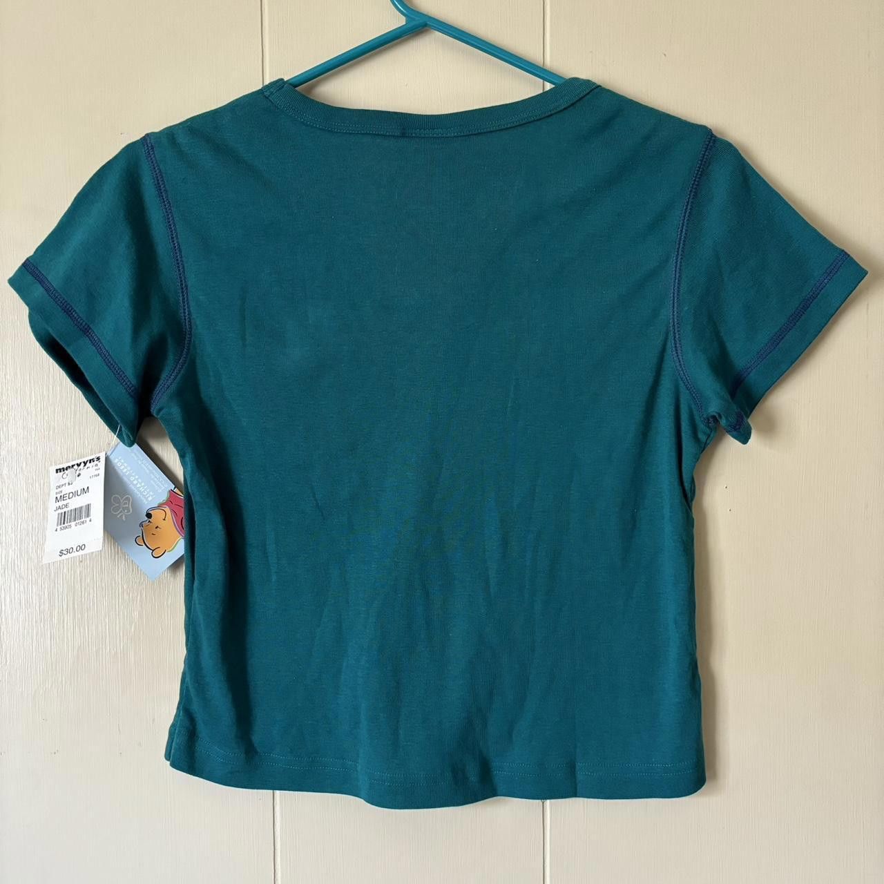 Disney Vintage Y2k Disney Women's Green Baby Tee Shirt Size M / US 6-8 / IT 42-44 - 2 Thumbnail