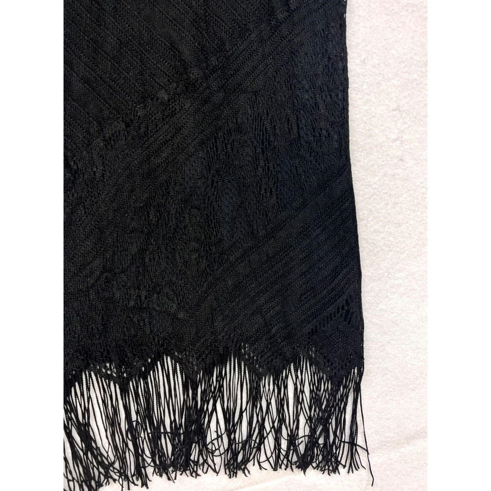 Vintage Vintage Harlow Petite Dress 80s/90s - Black Fringe 14P #6403 Size XL / US 12-14 / IT 48-50 - 6 Thumbnail