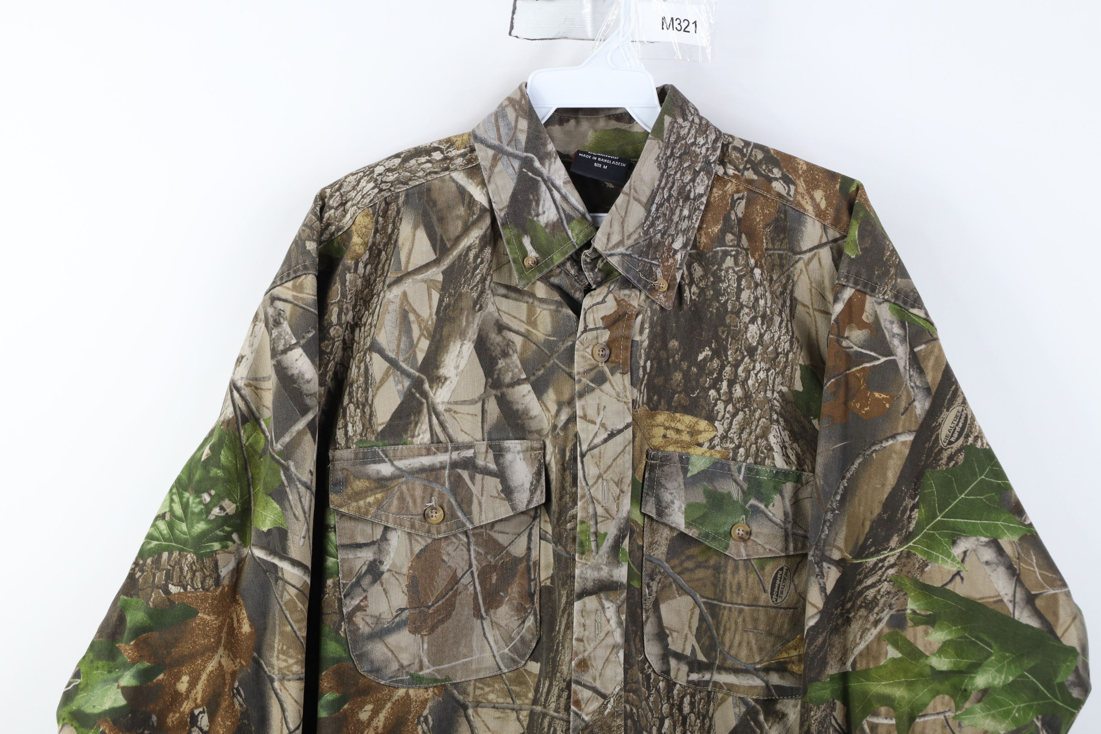 Vintage Vintage 90s Streetwear Chamois Cloth Camouflage Button Shirt Size US M / EU 48-50 / 2 - 2 Thumbnail