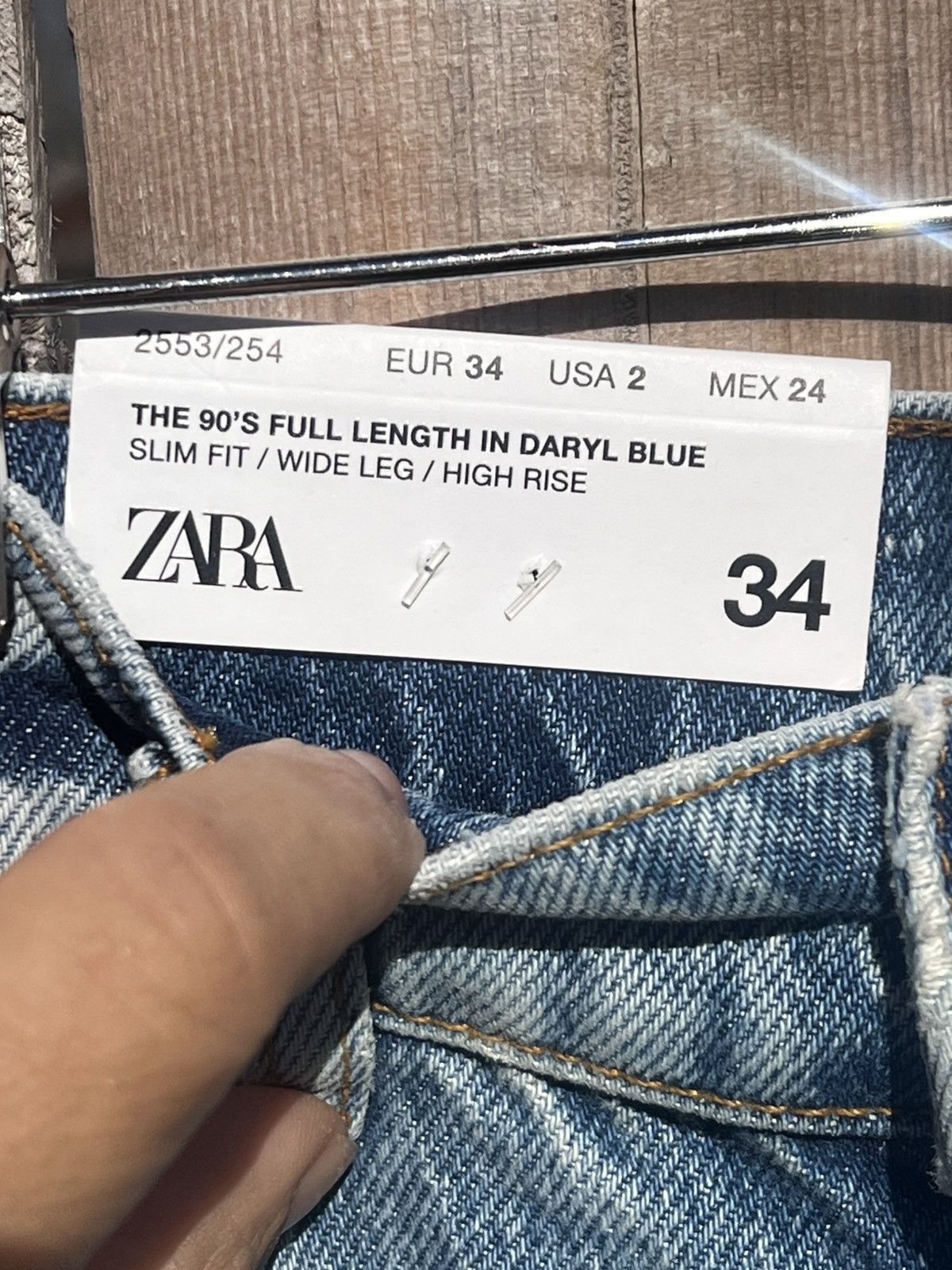 Zara Zara women’s the 90’s full length in DaryL blue jeans NWT Size 26" / US 2 / IT 38 - 6 Thumbnail