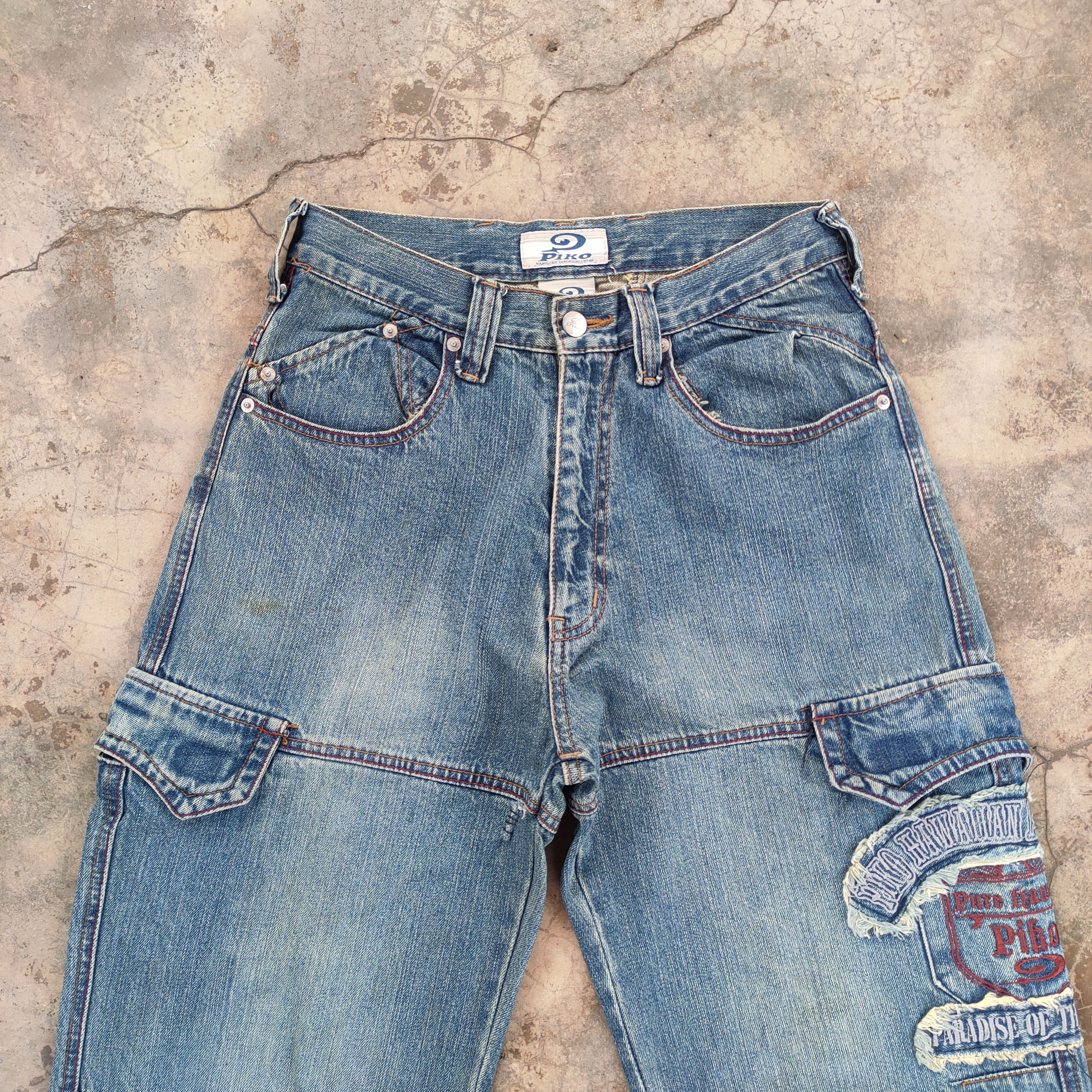 Japanese Brand × Jean × Vintage VINTAGE PIKO FADED RIPPED JEANS CARGO PANTS Size US 30 / EU 46 - 3 Thumbnail