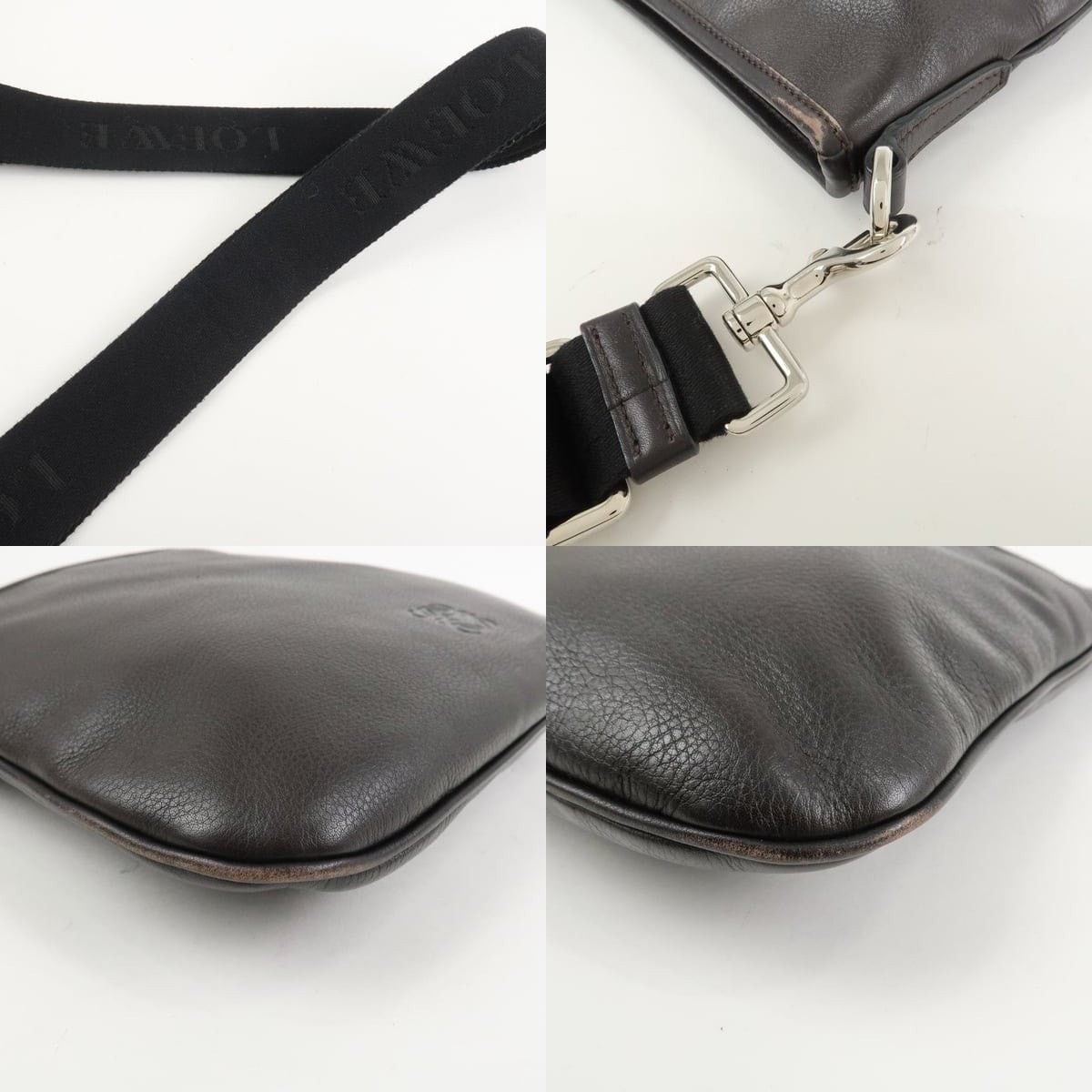Loewe Loewe Anagram Calfskin Crossbody Bag Brown Size ONE SIZE - 4 Thumbnail