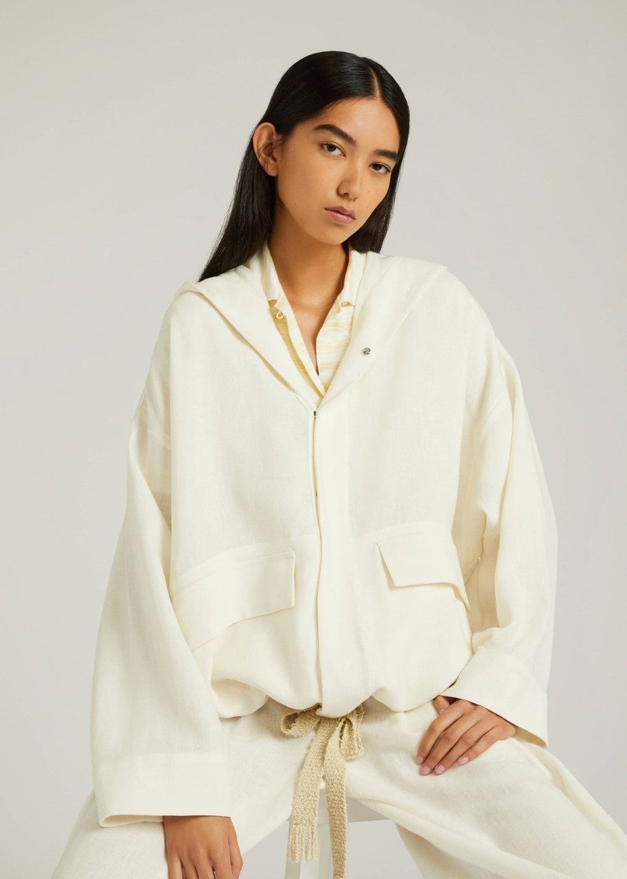 Loro Piana o1srvl11e0424 Jacket in White Size L / US 10 / IT 46 - 2 Thumbnail