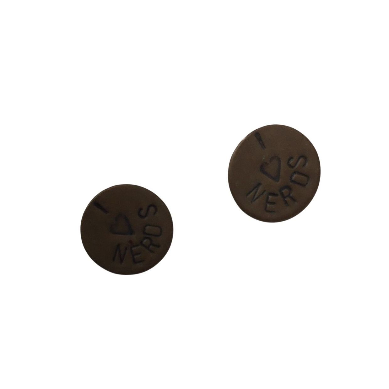 Other ''I love Nerds'' Women's Copper Tone Circle Stud Earrings Size ONE SIZE - 2 Thumbnail