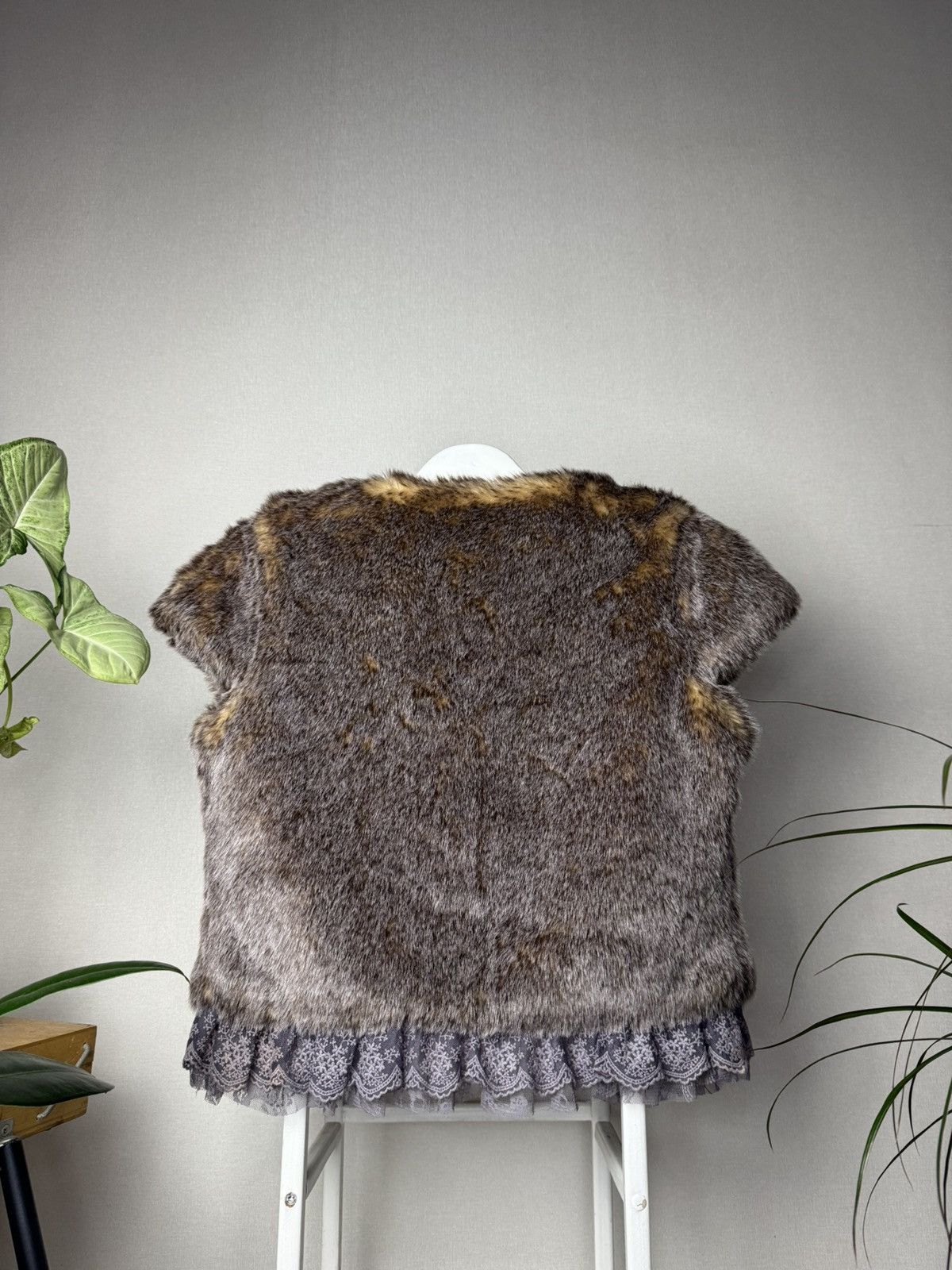Japanese Brand Morgan Y2K Faux Mink Fur Vest ifsixwasnine goa LGB mohair Size S / US 4 / IT 40 - 3 Thumbnail