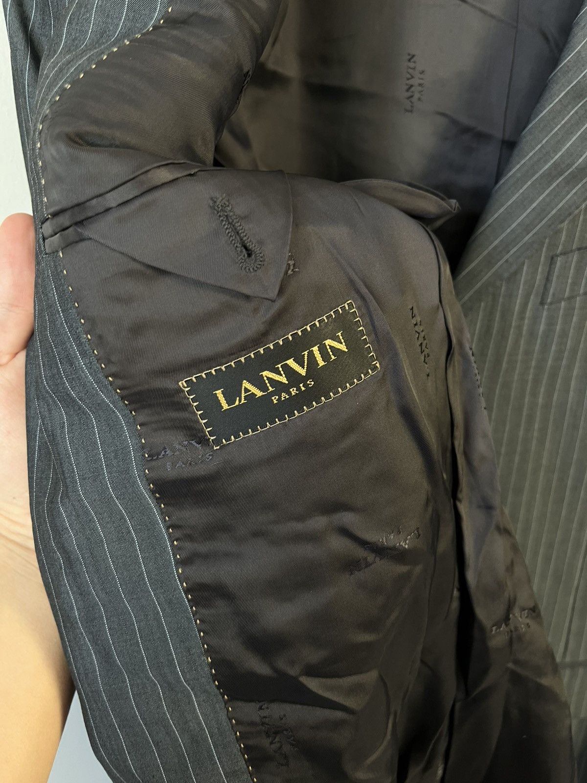 Lanvin × Vintage Lanvin Vintage Luxury Classic Striped Blazer Jacket Italy Size 38R - 9 Thumbnail