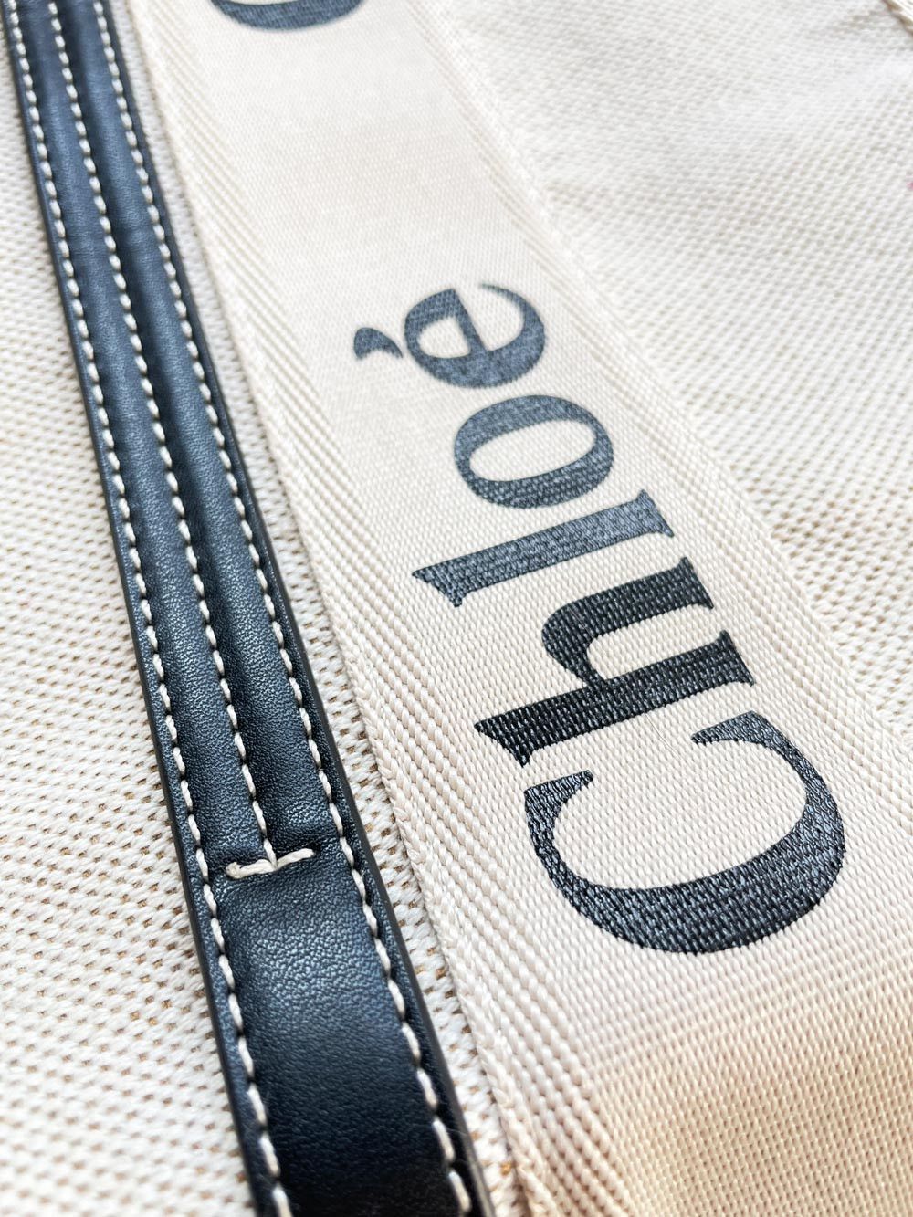 Chloe chloe medium woody linen tote bag Size ONE SIZE - 5 Thumbnail