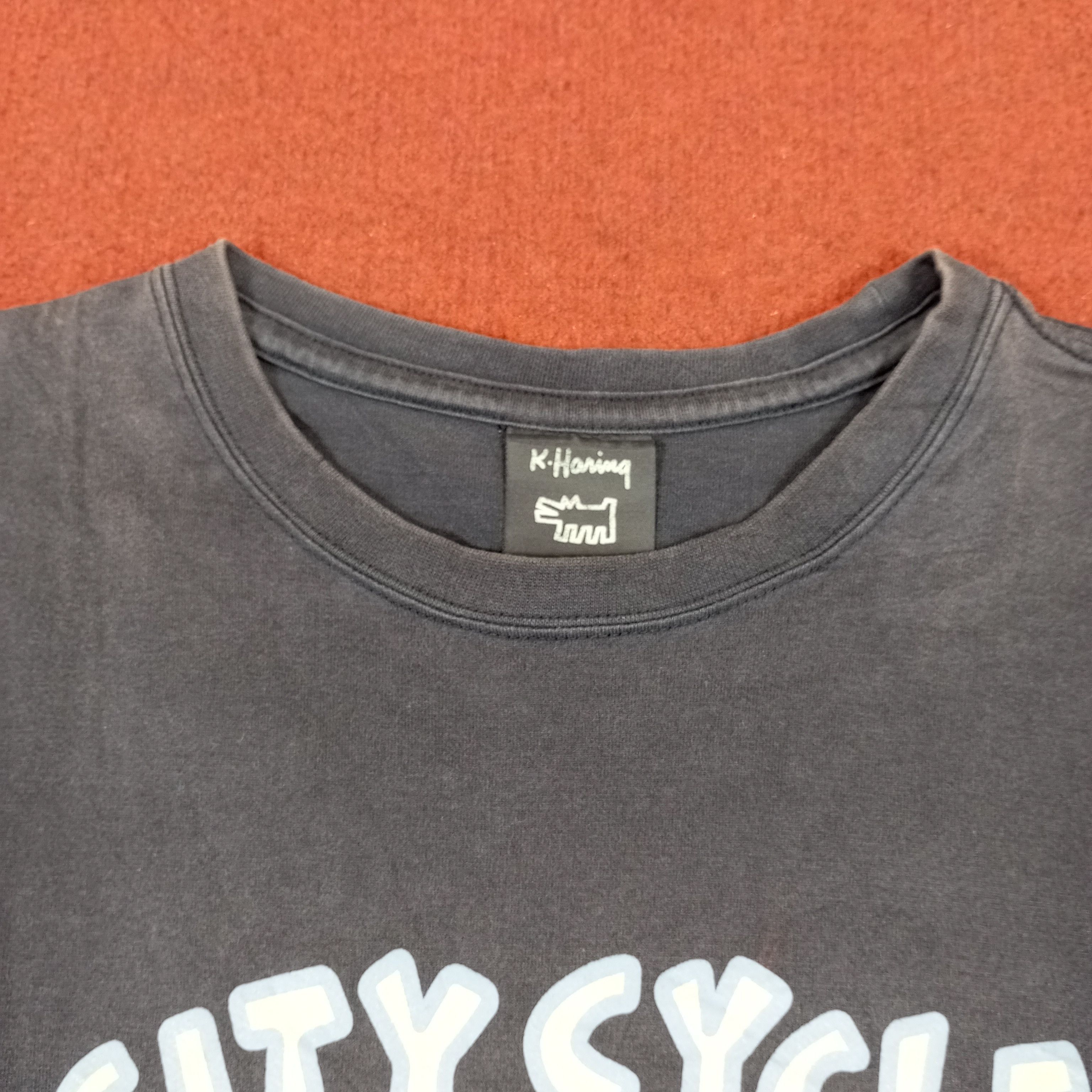 Keith Haring × Vintage Keith Haring City Cycles Streetwear Style Tshirt Size US M / EU 48-50 / 2 - 5 Thumbnail