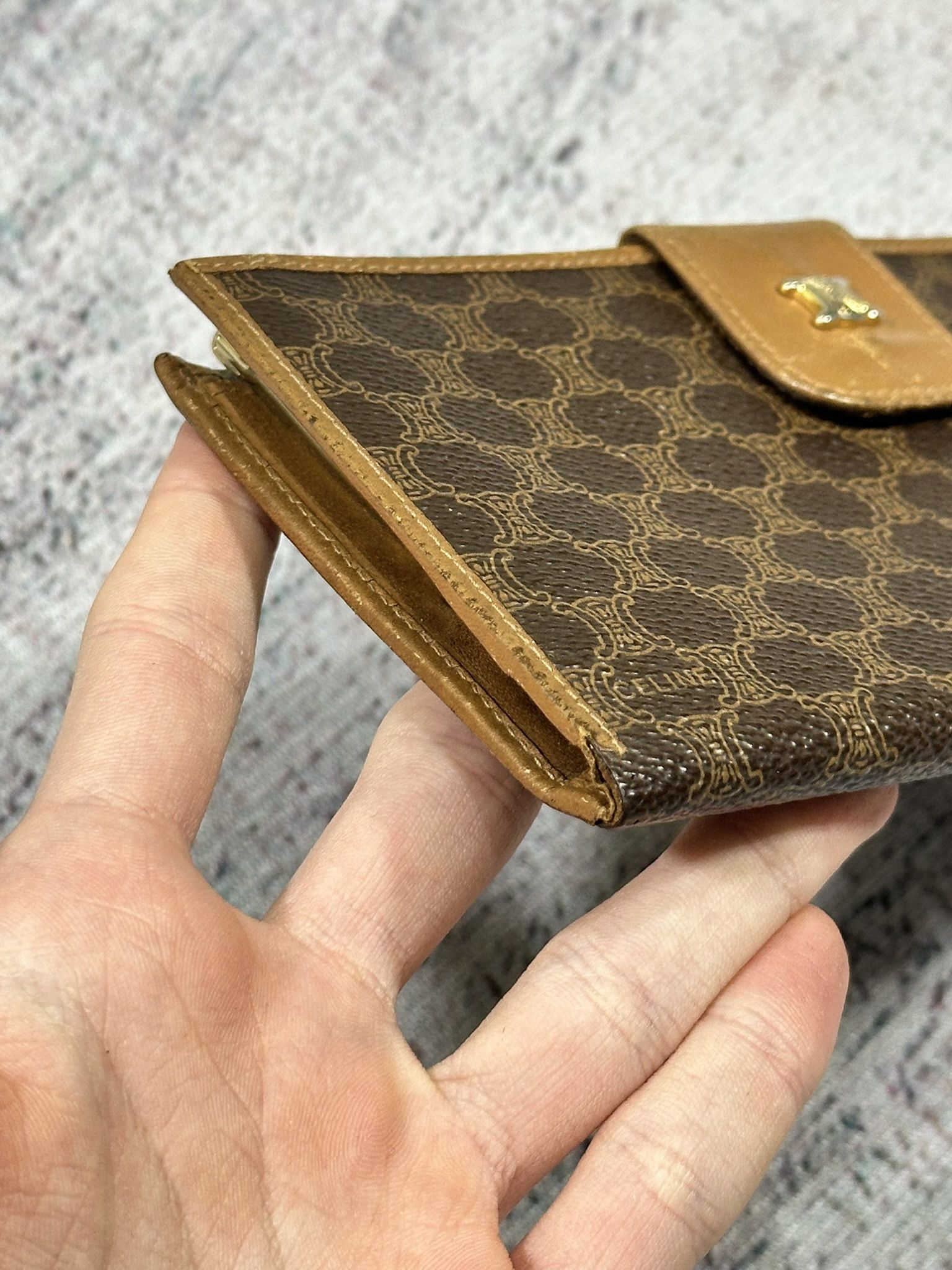 Celine Celine Long Wallet Macadam Brown Logo Monogram Vintage Purse Size ONE SIZE - 5 Thumbnail