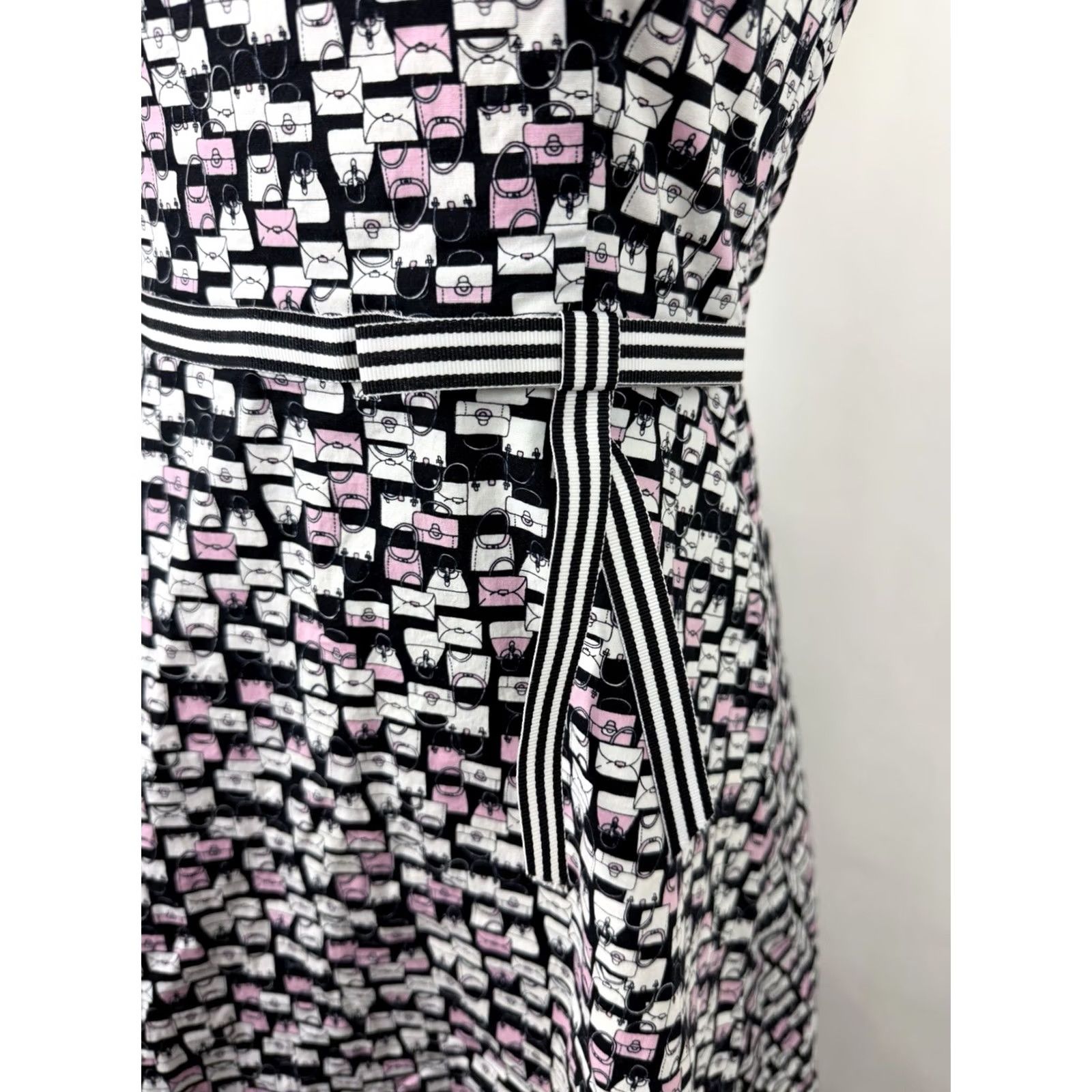 Vintage VINTAGE Byer Too Dress Womens XS 90s A-Line Sundress White Novelty Print Bow Spaghetti Strap Knee Length Size XS / US 0-2 / IT 36-38 - 5 Thumbnail