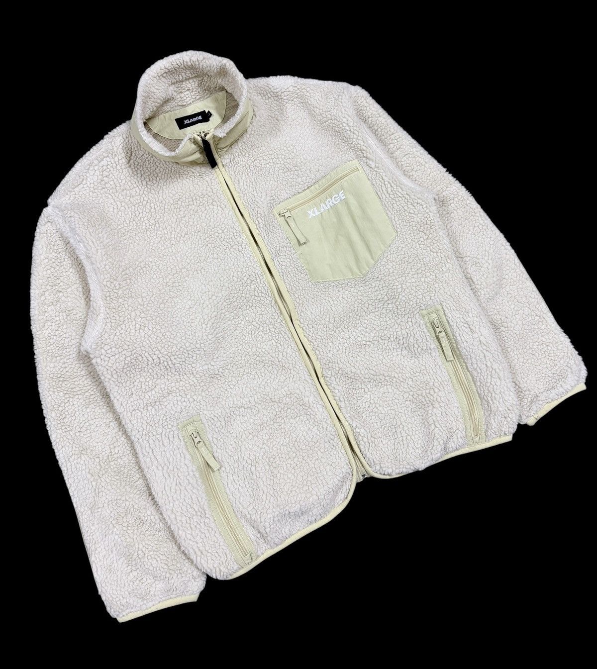 Xlarge Xlarge Deep Pile Sherpa Boa Jacket Big Logo Embossed Fleece Size US L / EU 52-54 / 3 - 5 Thumbnail